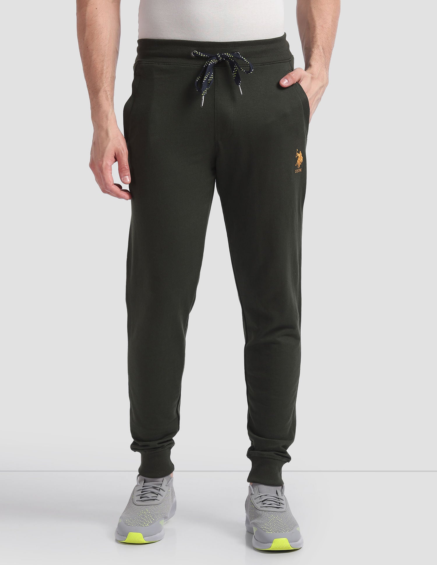 Mid Rise Drawstring Waist I604 Joggers - Pack Of 1 Olive - U.S. POLO ASSN. | Large