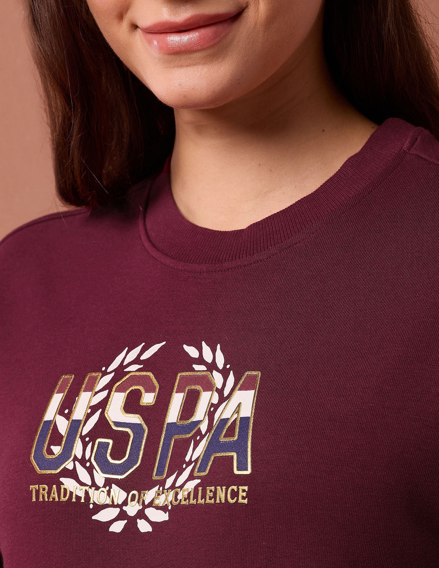 Hd Print Regular Fit Sweatshirt Maroon - U.S. POLO ASSN. | Large