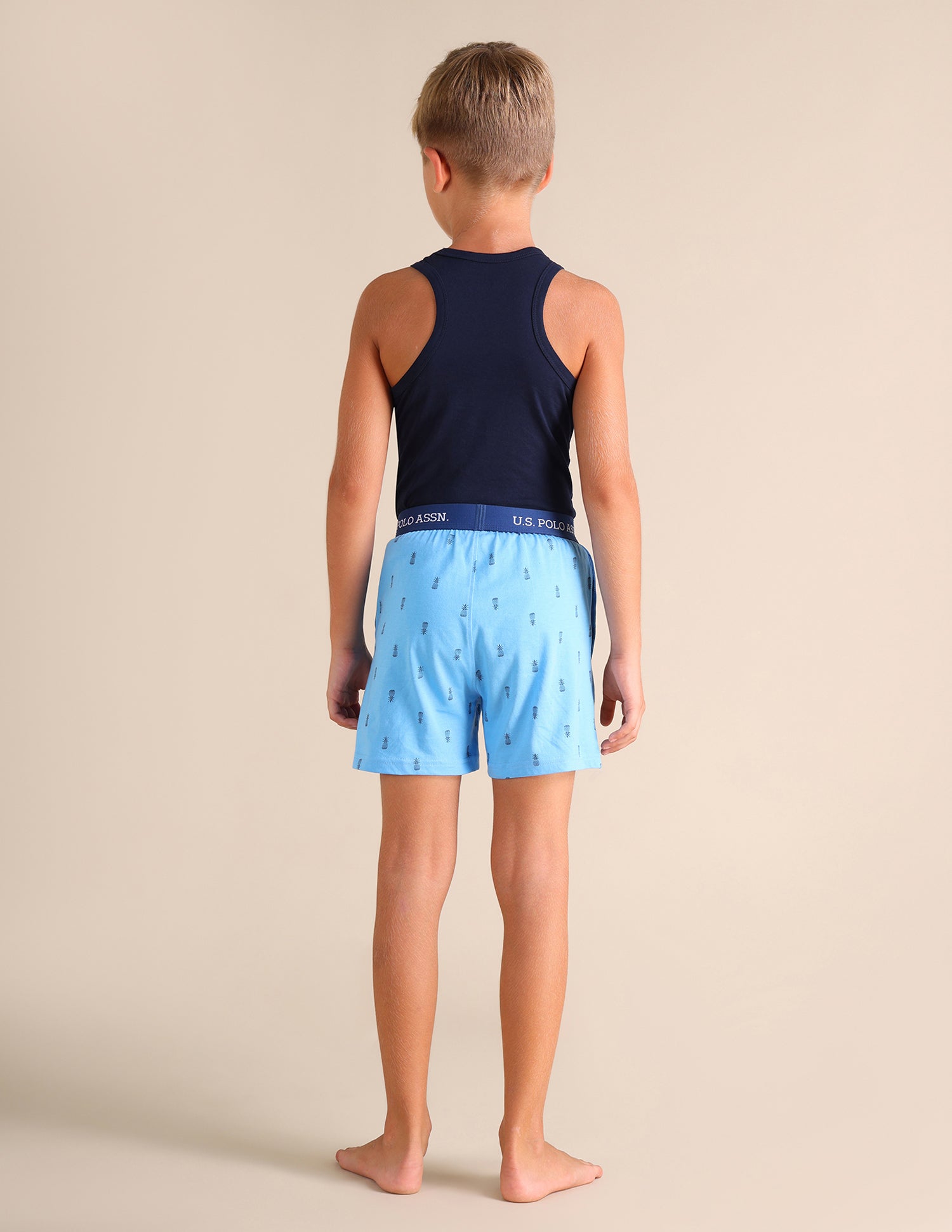 Pineapple Print EKX01 Lounge Shorts - Pack Of 2 Blue - U.S. POLO ASSN. | Large