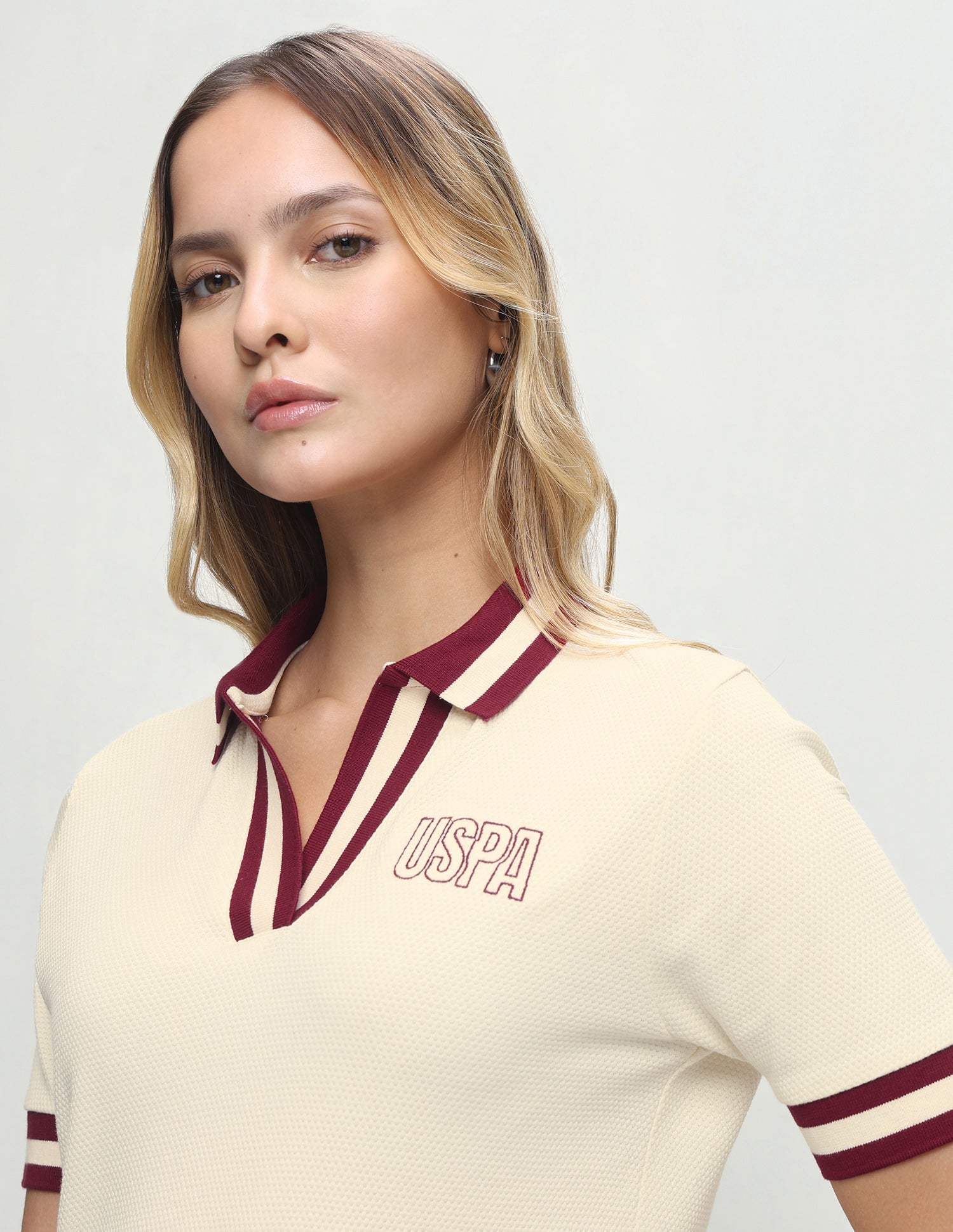 Solid Regular Fit Polo Shirt Off-White - U.S. Polo Assn. India | Large