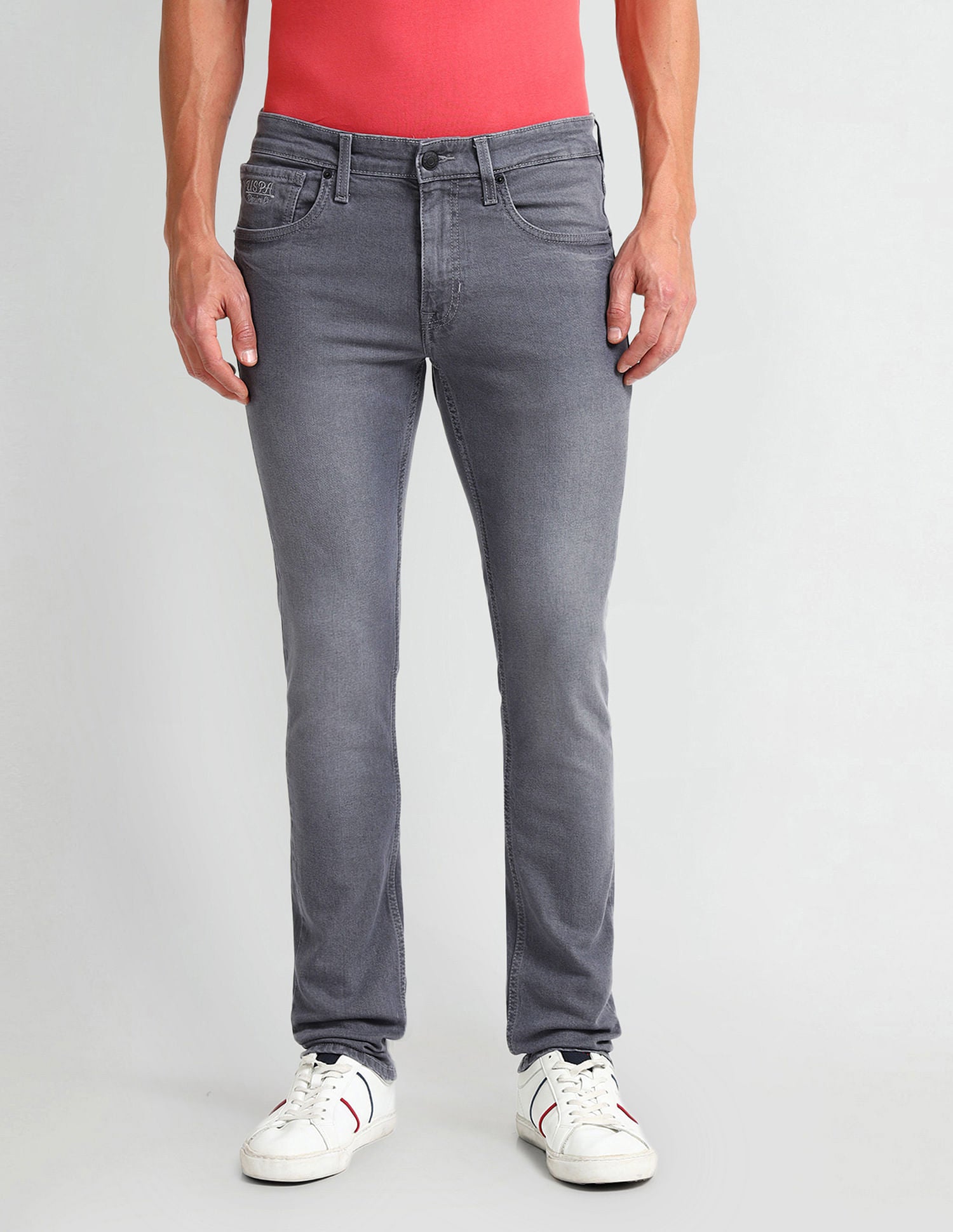 Regallo Skinny Fit Grey Jeans Grey - U.S. Polo Assn. India | Large