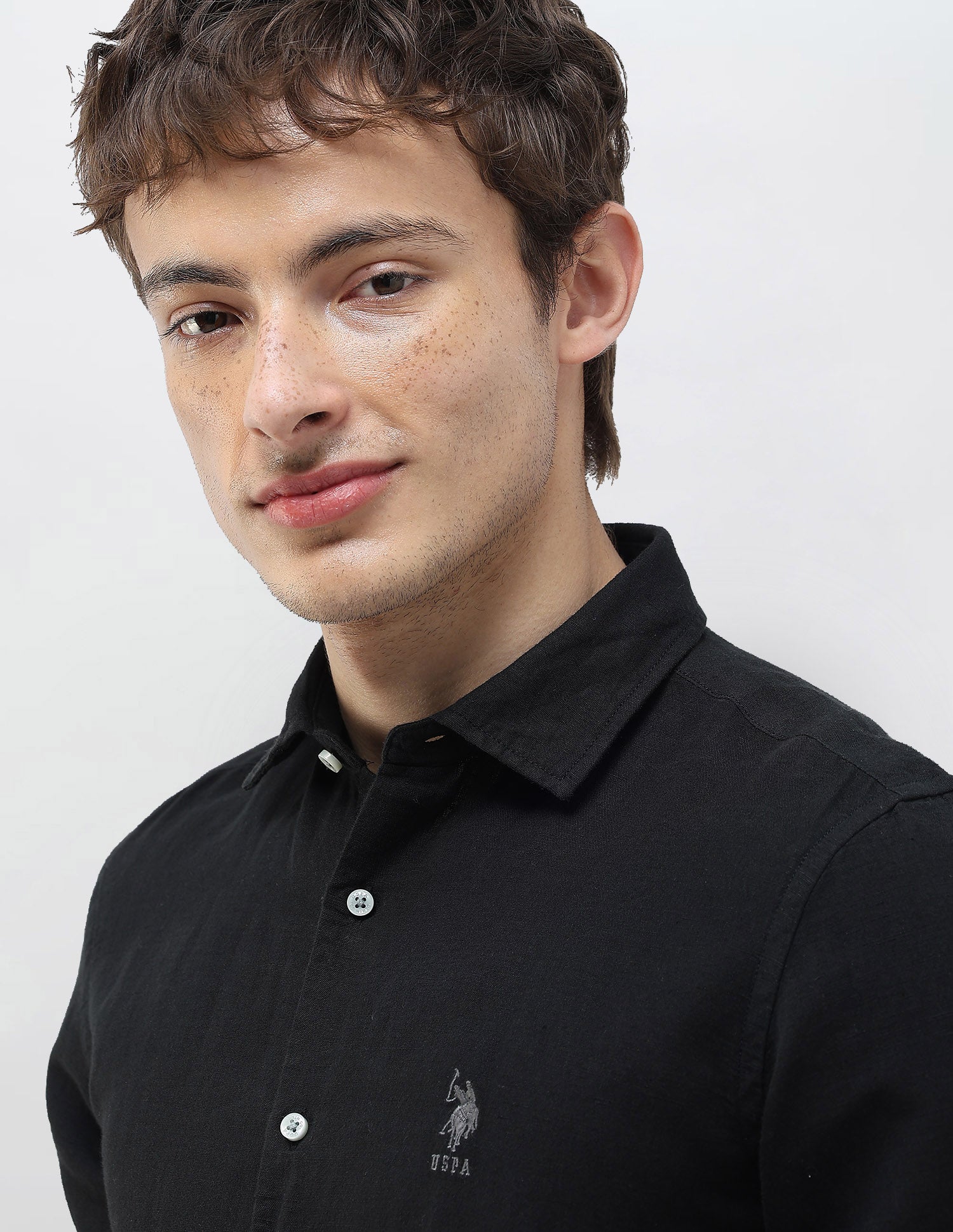 Solid Regular Fit Shirt Black - U.S. Polo Assn. India | Large