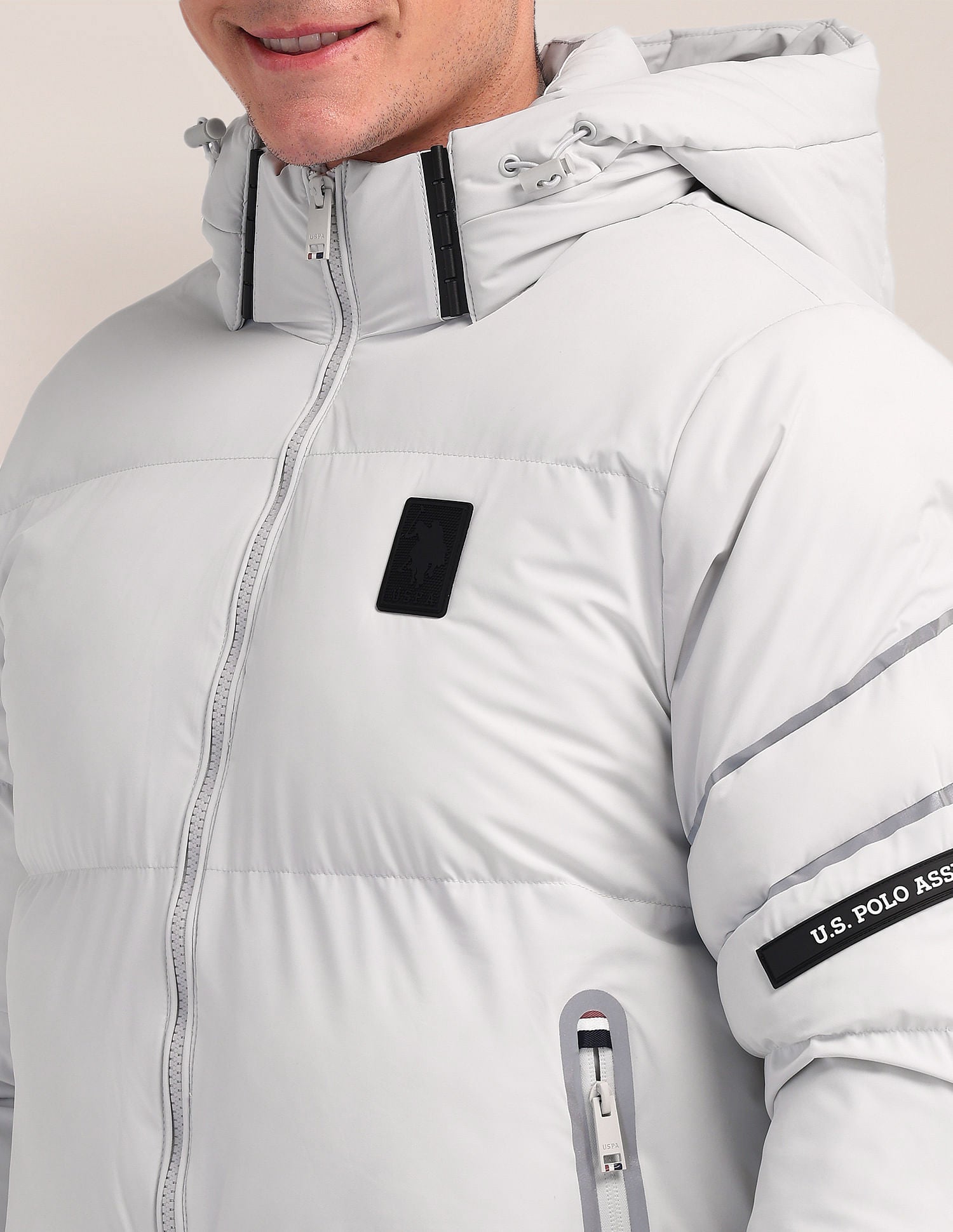 Detachable Hood Padded Jacket Grey - U.S. POLO ASSN. | Large