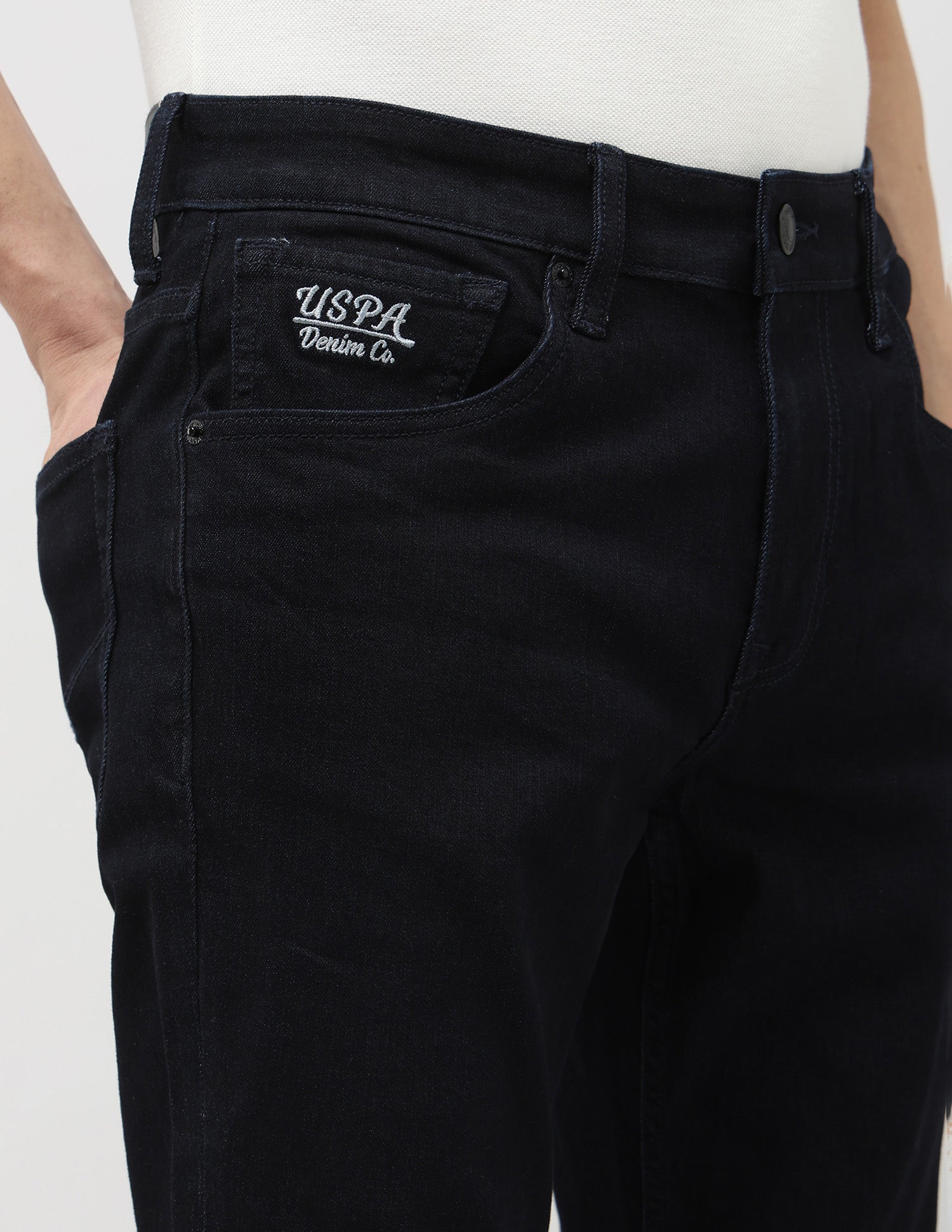 Brandon Slim Tapered Fit Blue Jeans Dark Indigo - U.S. POLO ASSN. | Large