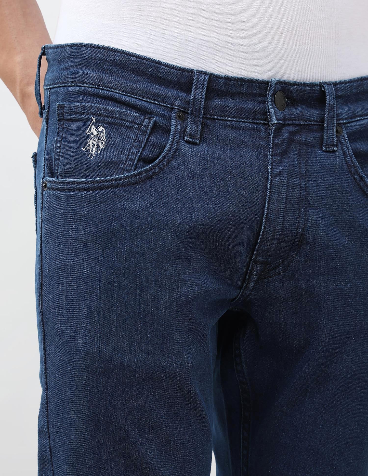 Brandon Slim Tapered Fit Blue Jeans Indigo - U.S. POLO ASSN. | Large