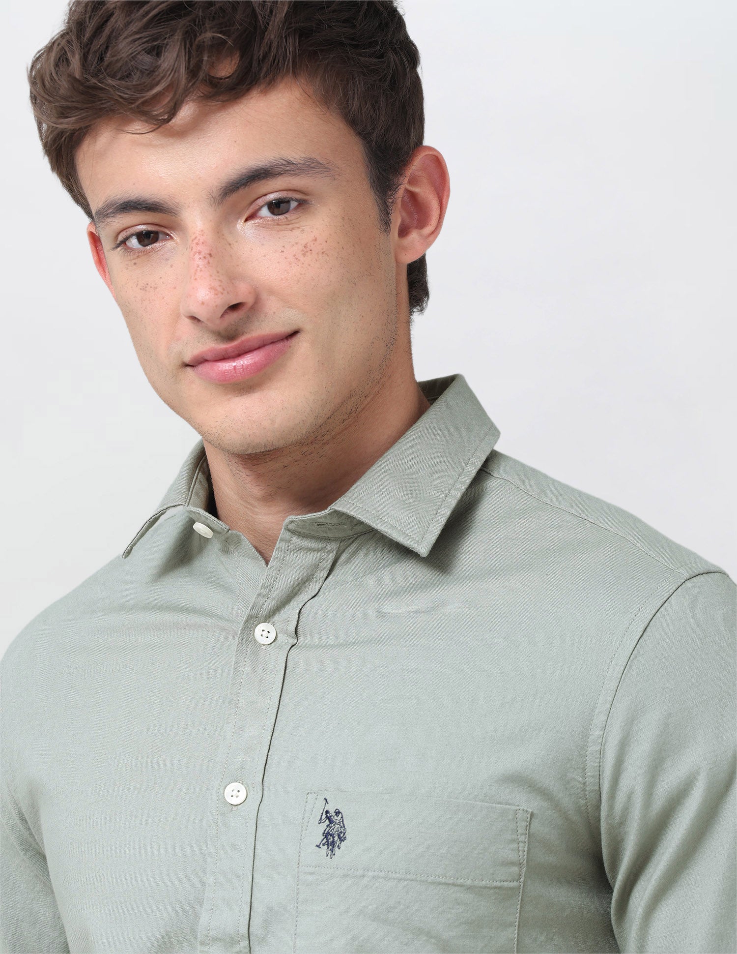 Tailored Fit Oxford Shirt Green - U.S. Polo Assn. India | Large