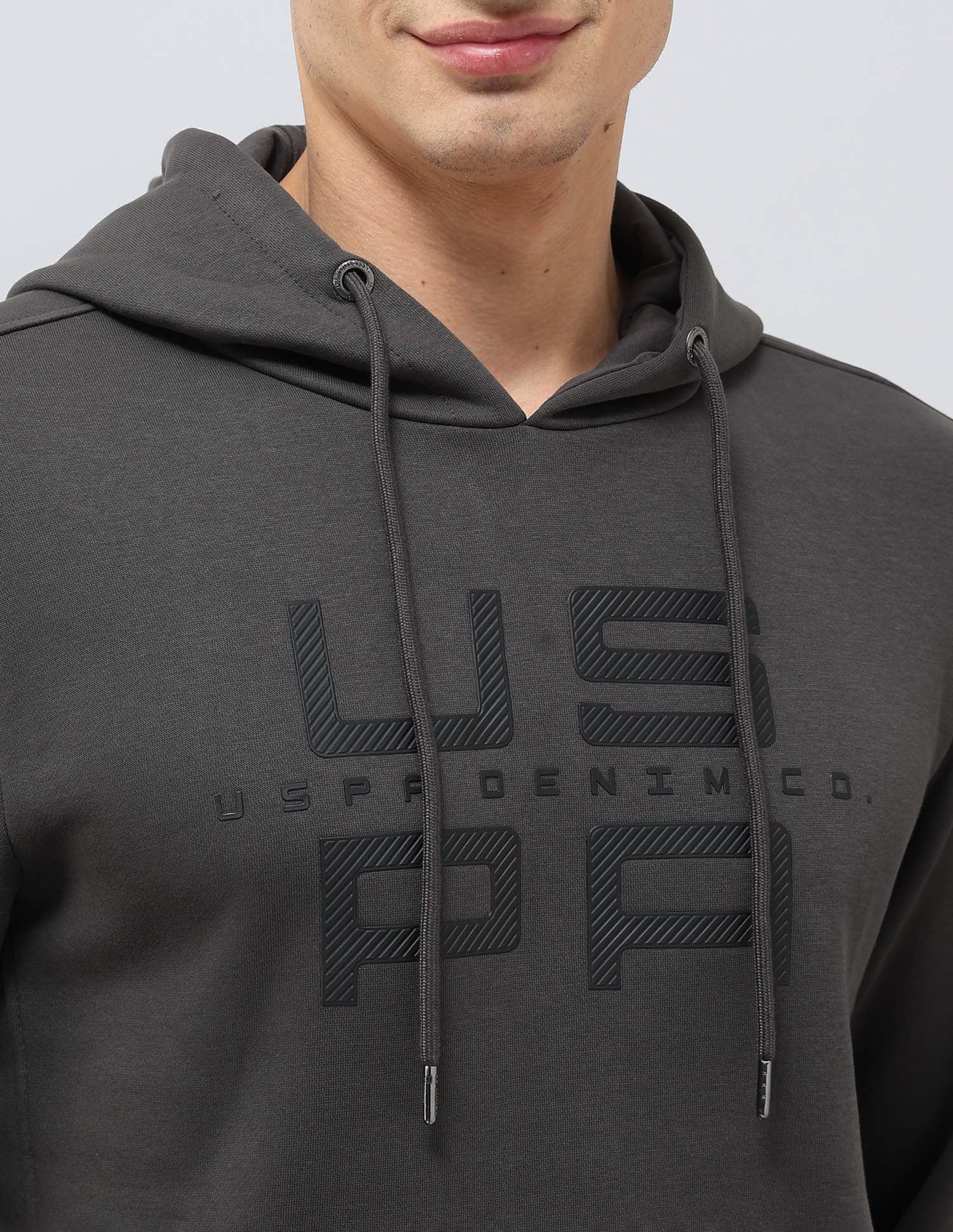 Brand Embossed Regular Fit Sweatshirt Dark Grey - U.S. POLO ASSN. | Large