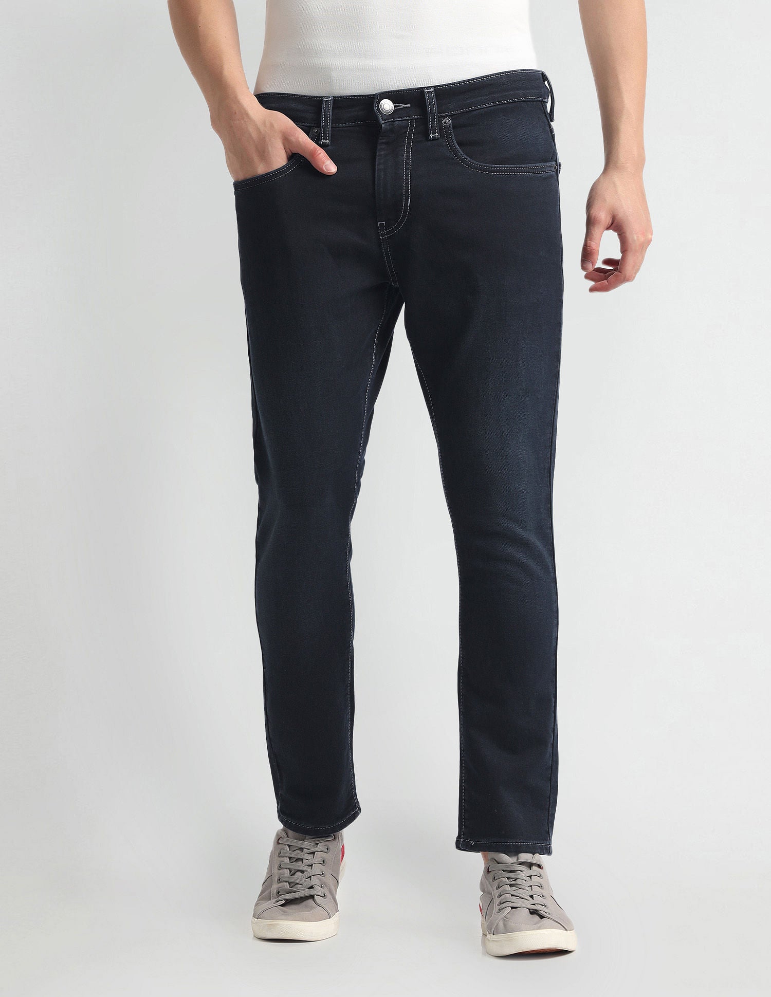 Henry Tapered Cropped Fit Blue Jeans Blue - U.S. Polo Assn. India | Large