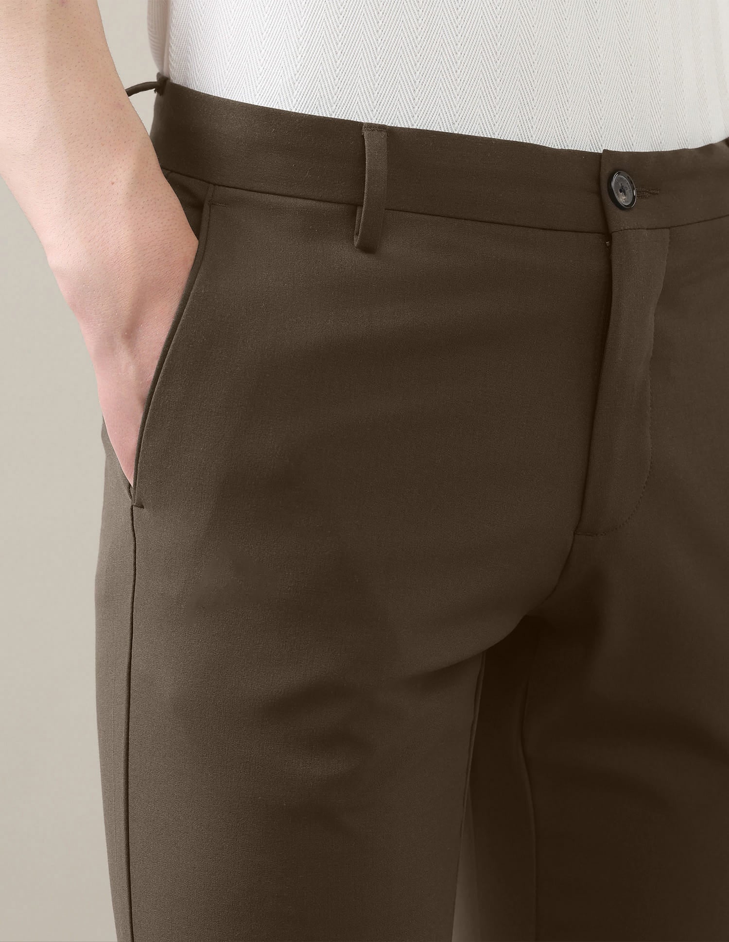 Satin Austin Slim Fit Trousers Brown - U.S. Polo Assn. India | Large