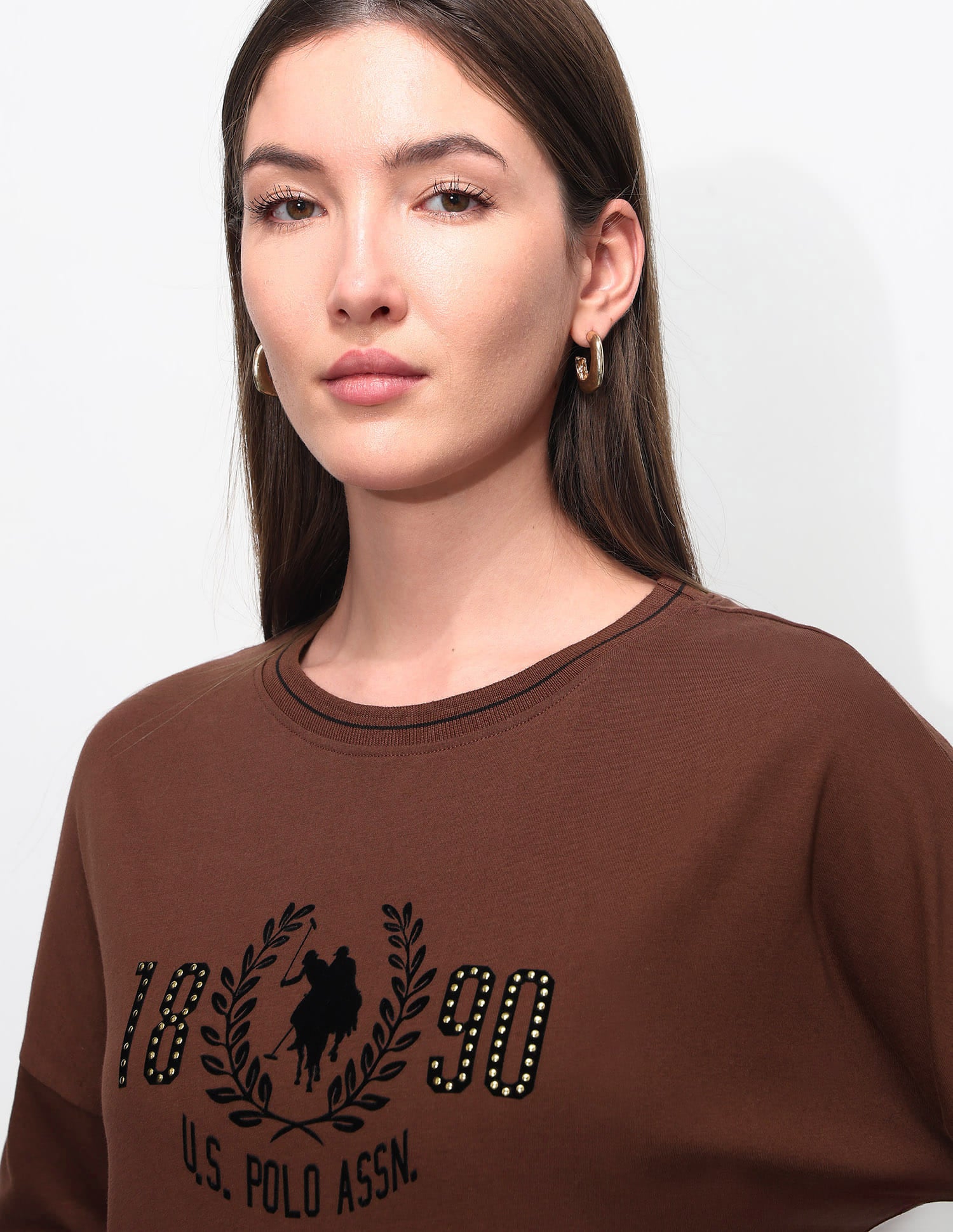 Relaxed Fit Brand Printed T-Shirt Brown - U.S. Polo Assn. India | Large