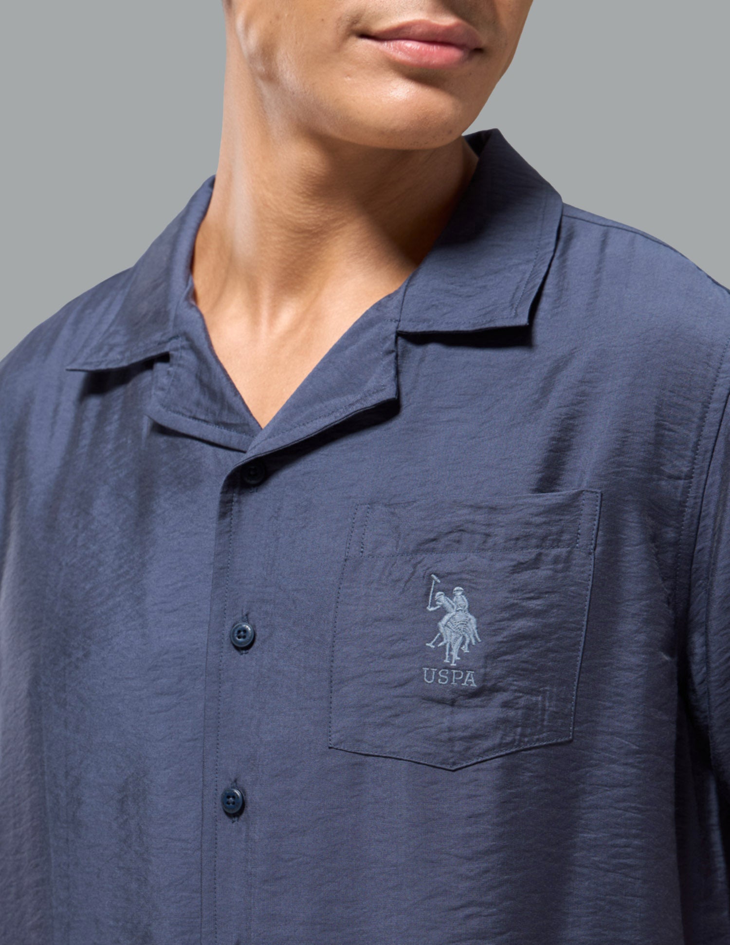 Crinkled Featherlight OESS02 Sleep Set Infinity Blue - U.S. Polo Assn. India | Large