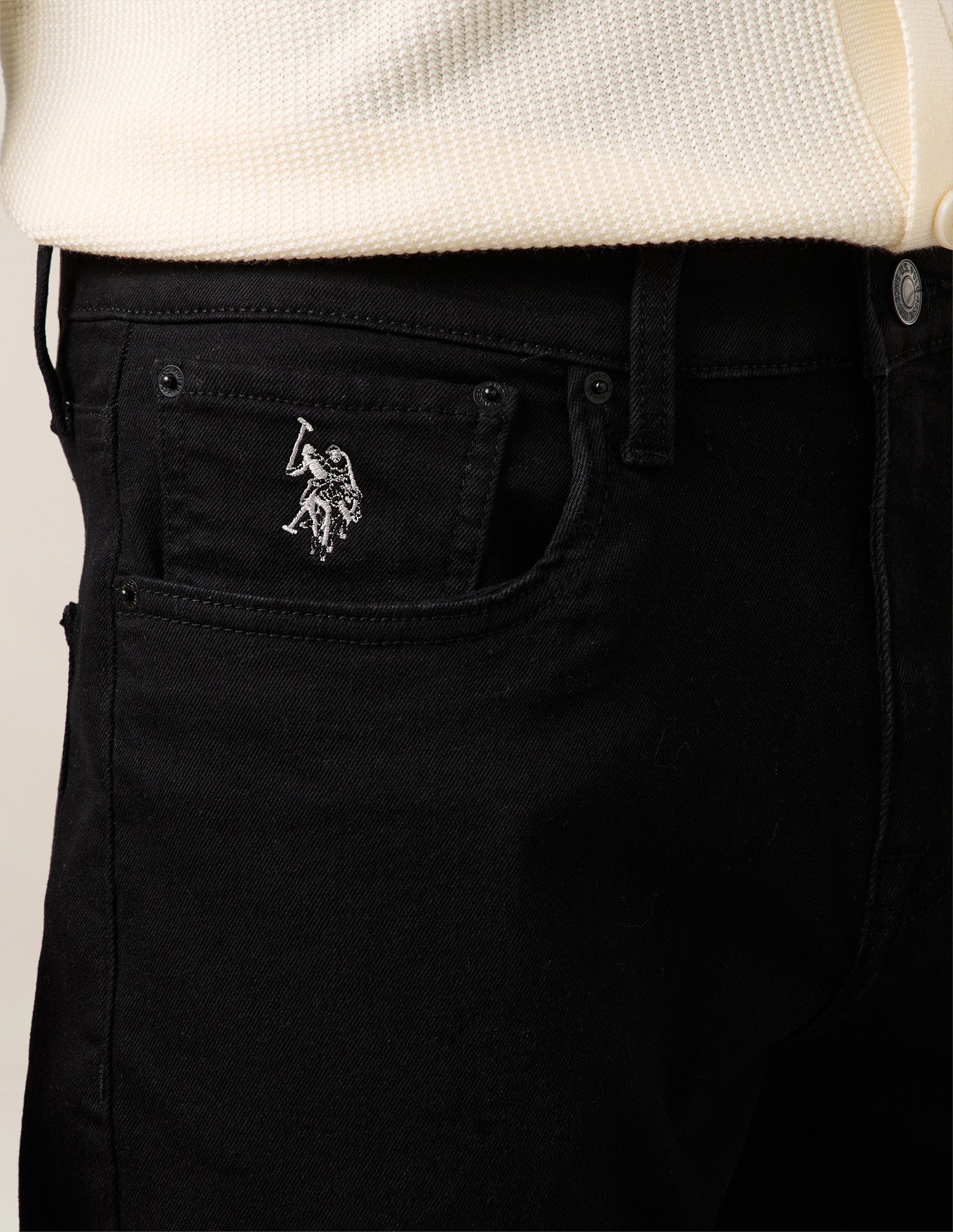 Harold Slim Straight Fit Black Jeans Black - U.S. Polo Assn. India | Large