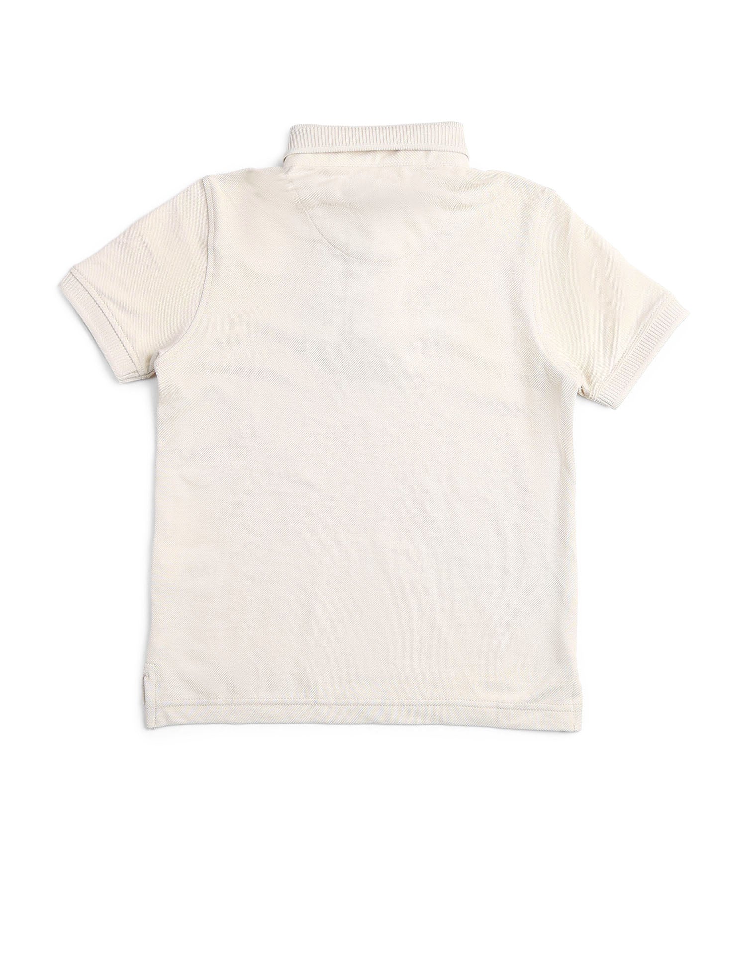 Boys Regular Fit Solid Polo Shirt Beige - U.S. POLO ASSN. | Large