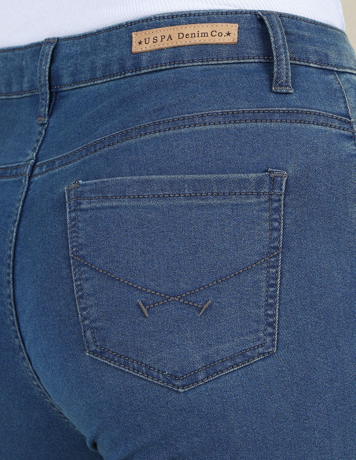 High Rise Skinny Fit Tinted Jeans Blue - U.S. Polo Assn. India | Large