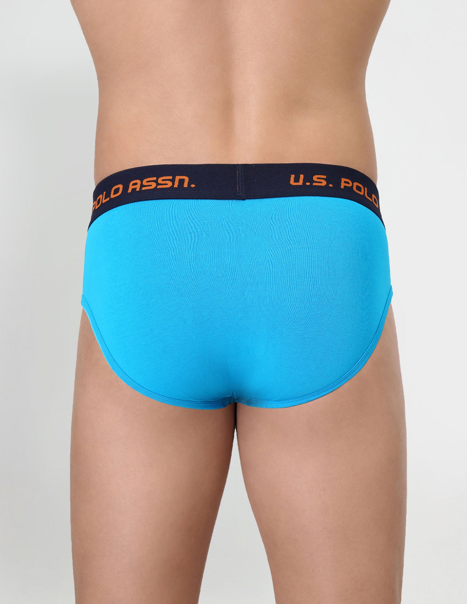 Brushed Elastic Cotton Stretch IYAJ Briefs - Pack Of 2 Blue and White - U.S. POLO ASSN. | Large