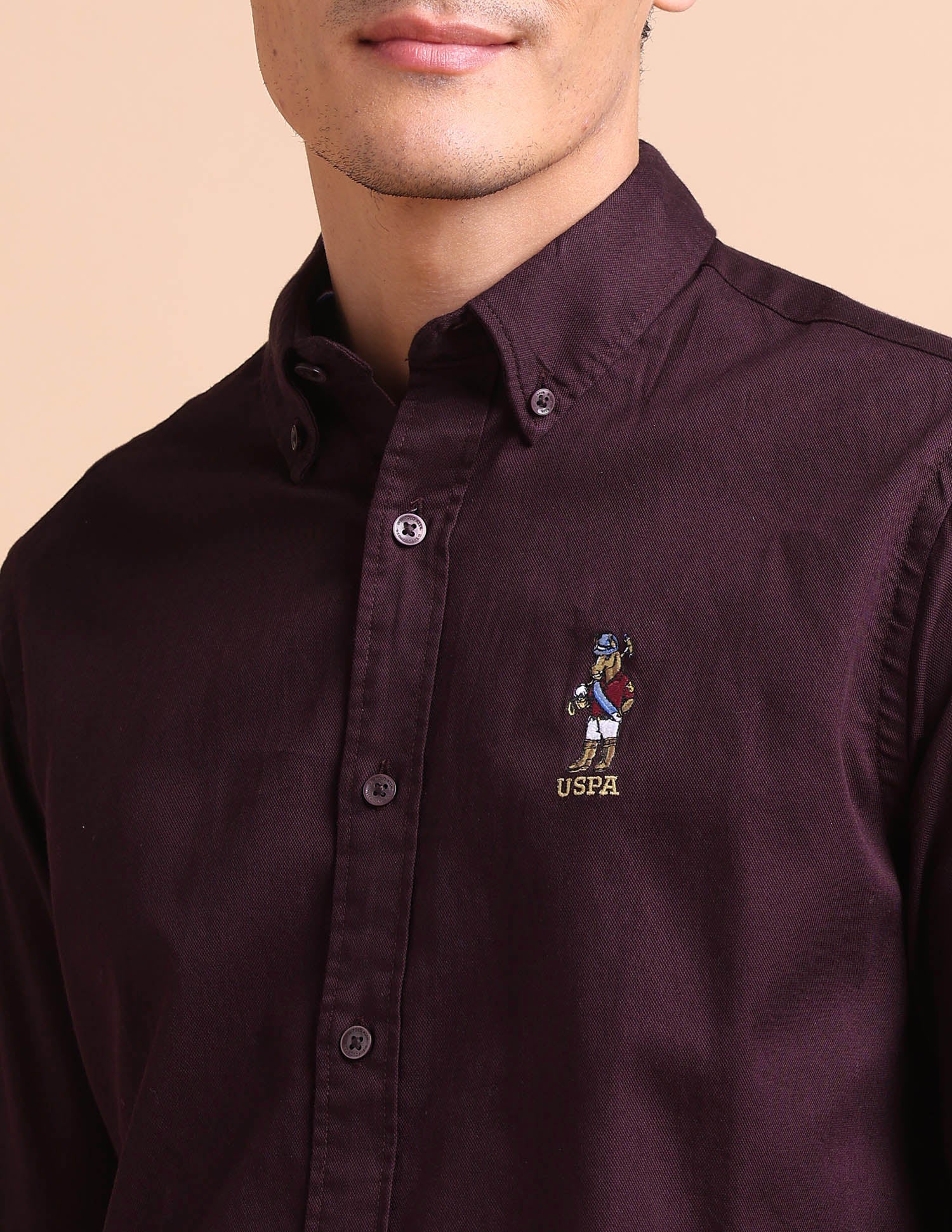 Tailored Fit Button Down Shirt Brown - U.S. POLO ASSN. | Large