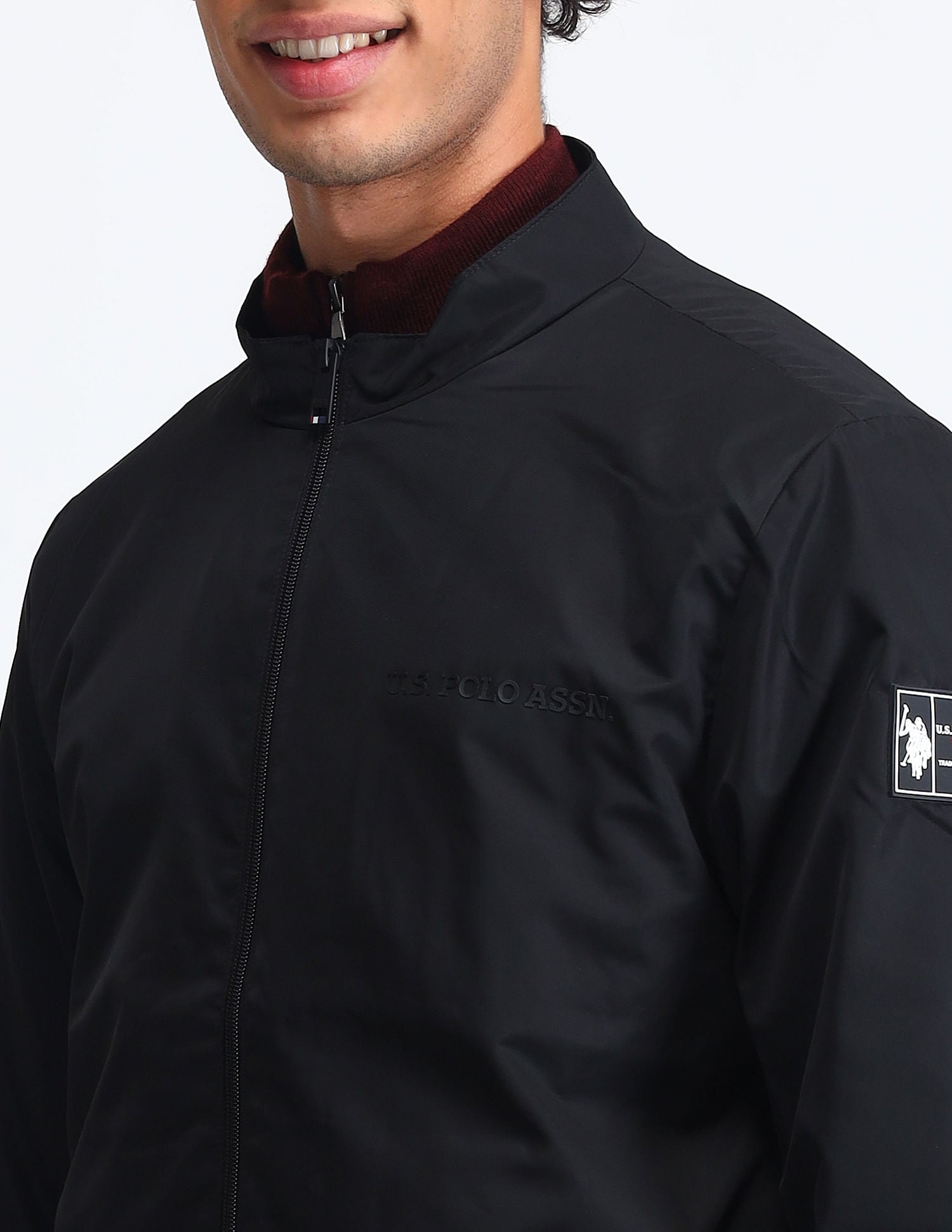 Regular Fit Solid Casual Jacket Black - U.S. POLO ASSN. | Large