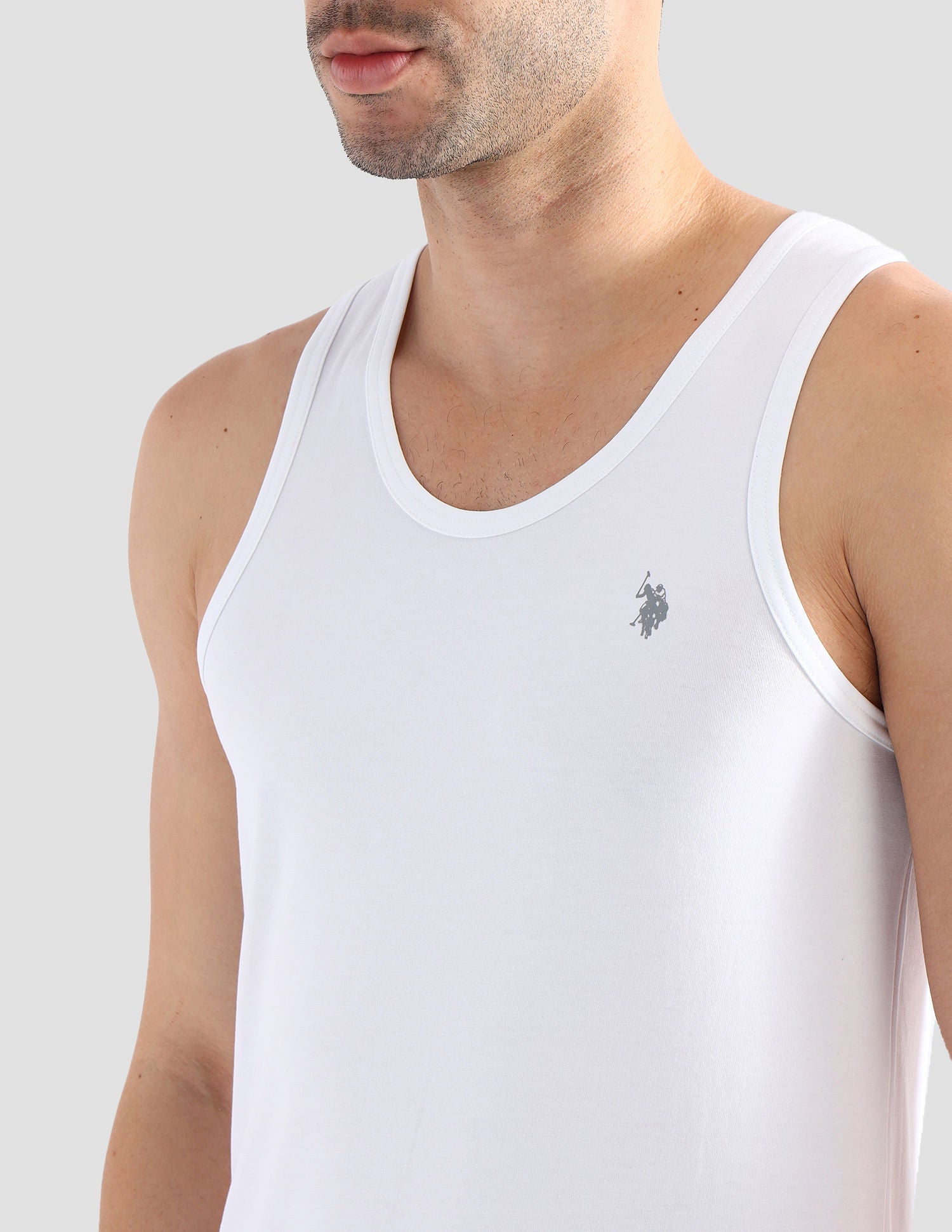 Solid Cotton PV002 Vest - Pack Of 2 White - U.S. POLO ASSN. | Large