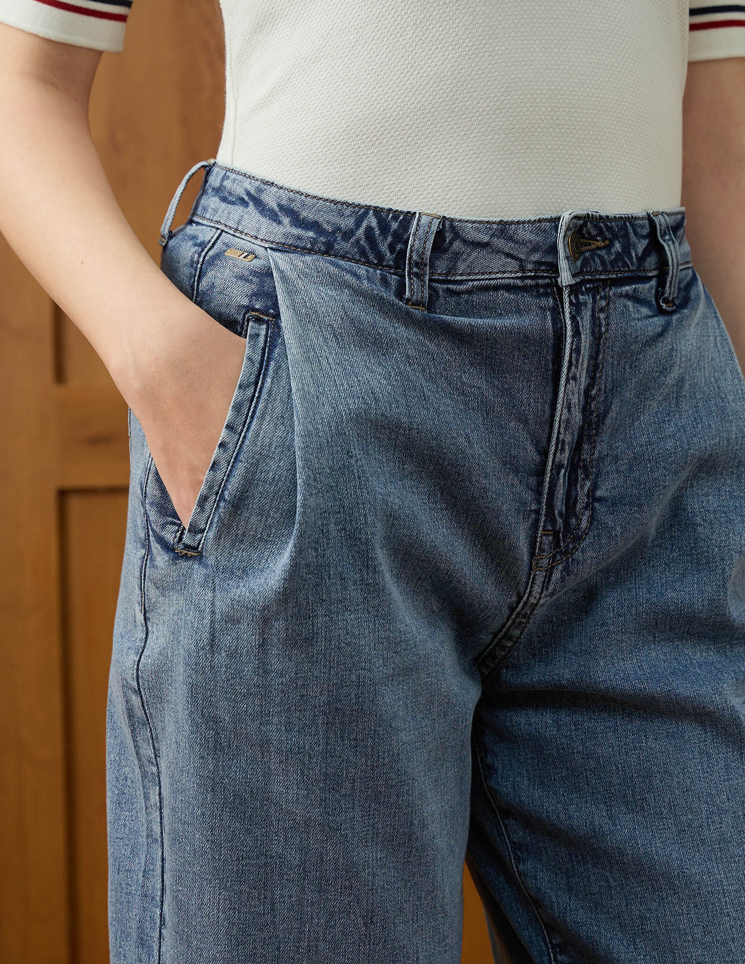 High-Rise Wide Leg Fit Jeans Blue - U.S. POLO ASSN. | Large