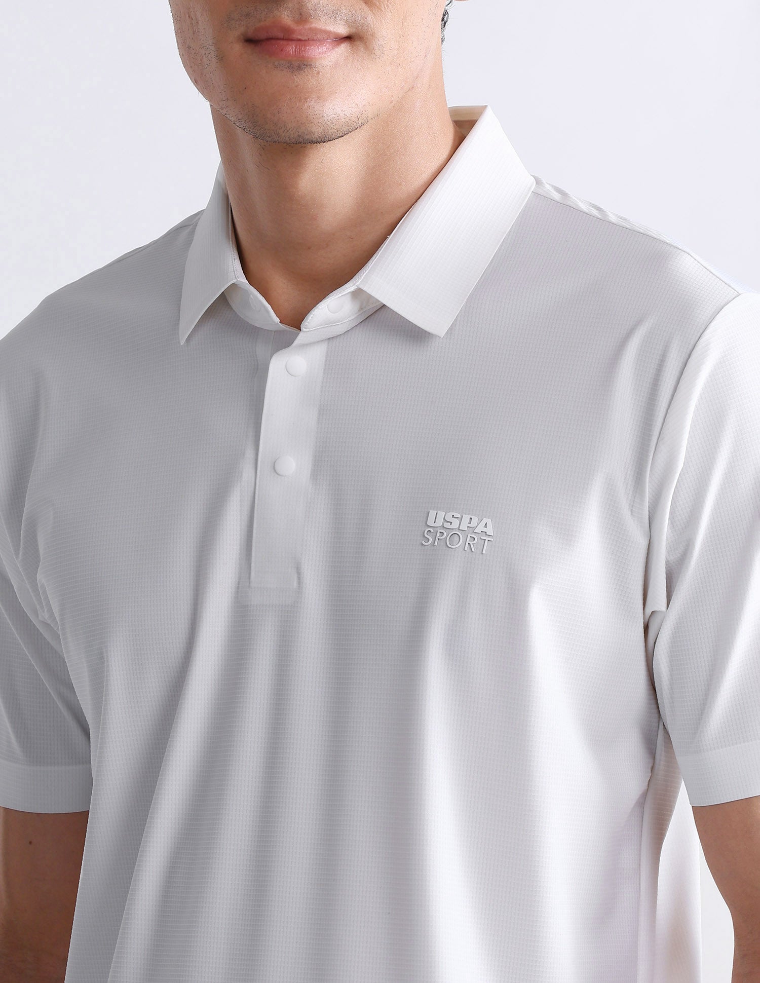 Textured Slim Fit Polo Shirt White - U.S. POLO ASSN. | Large