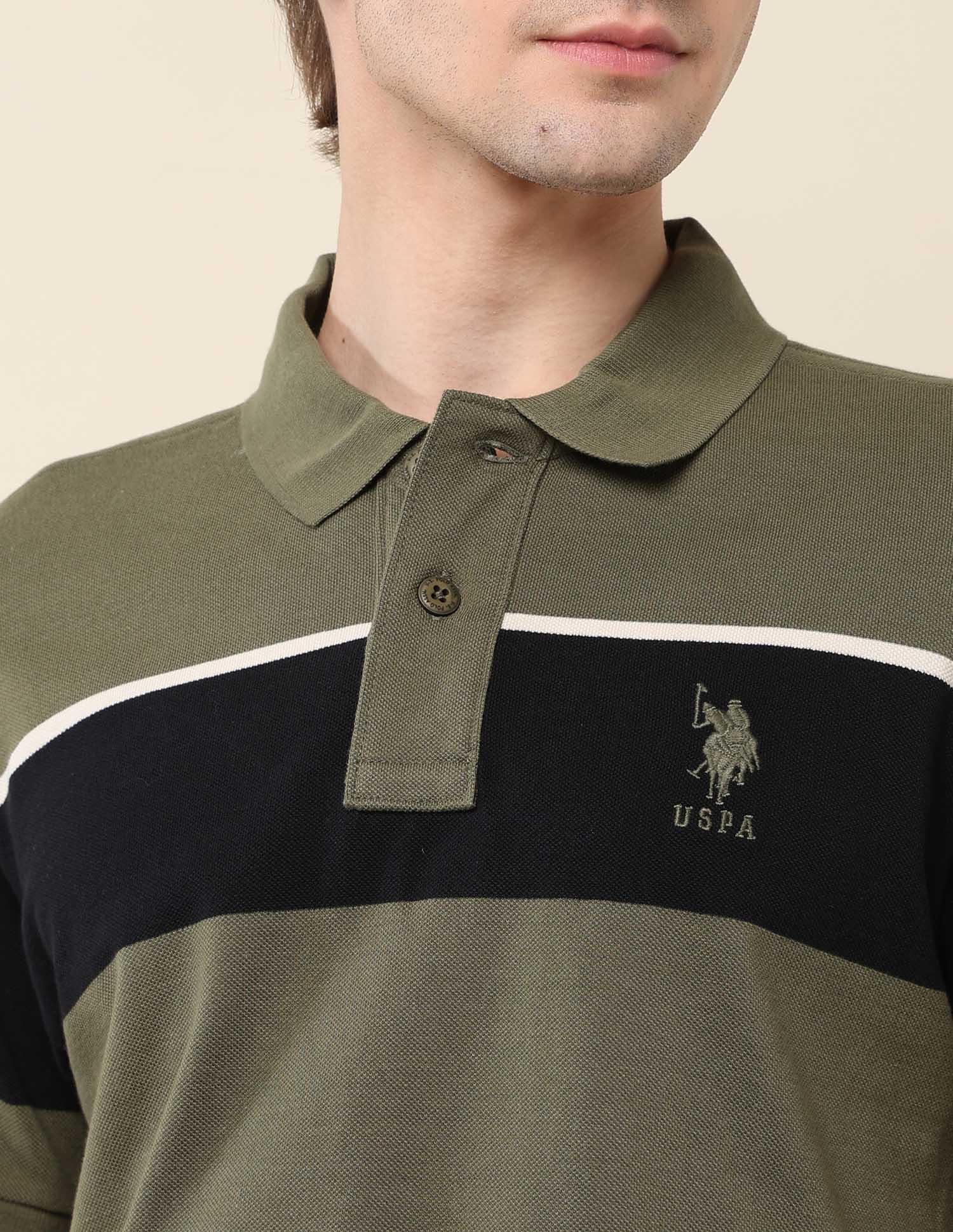 Colourblocked Classic Polo Shirt Olive - U.S. POLO ASSN. | Large