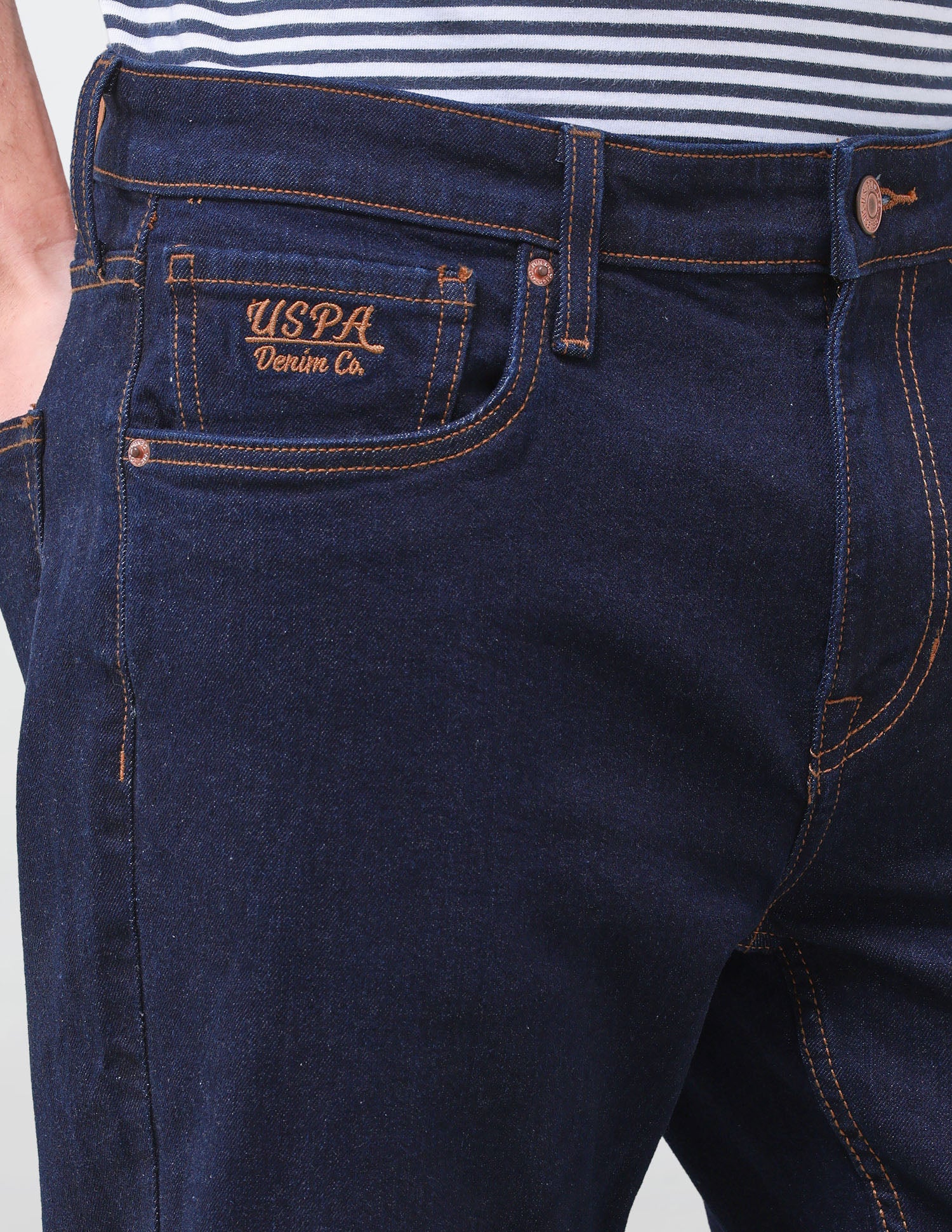 Cole Comfort Cropped Fit Blue Jeans Dark Indigo - U.S. Polo Assn. India | Large