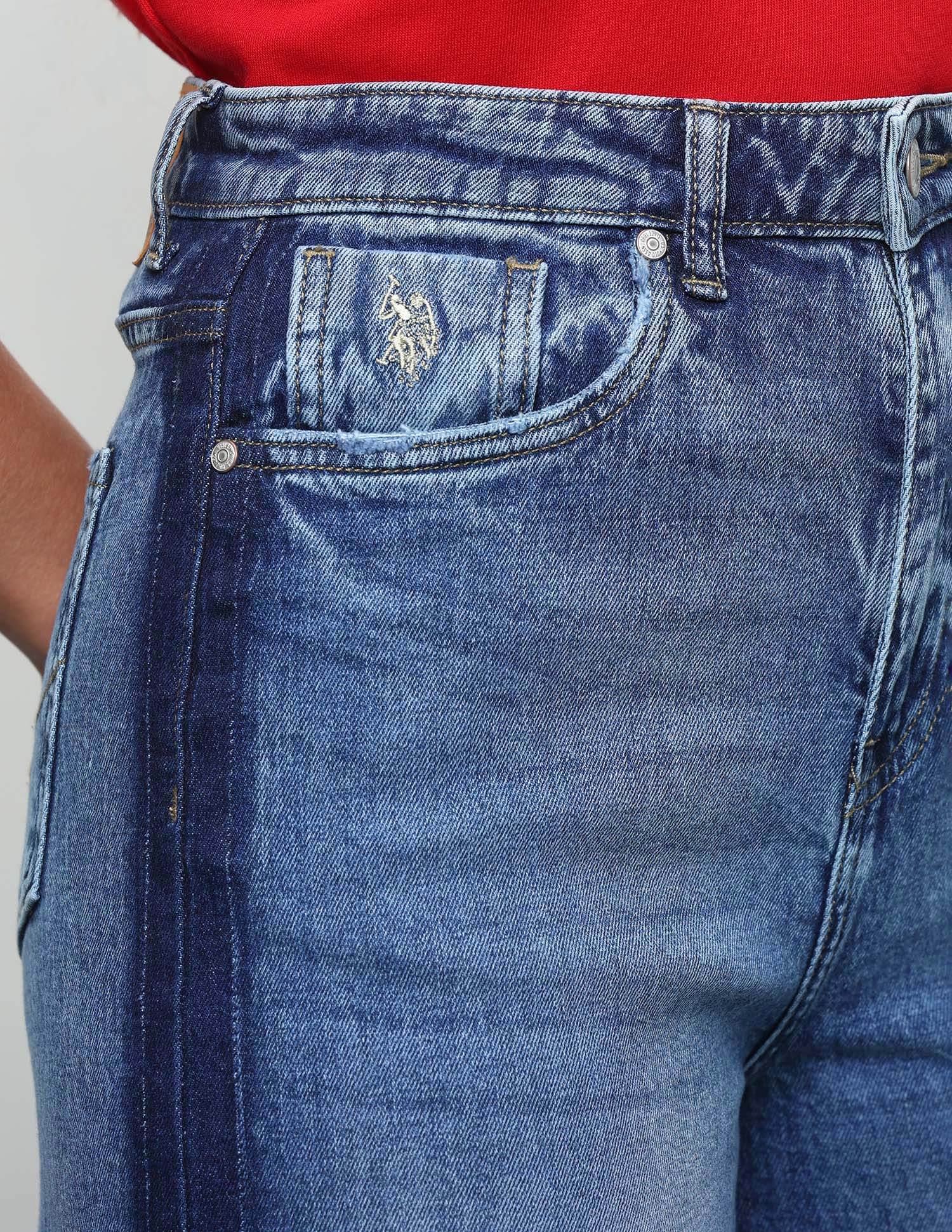 Whiskered Baggy Fit Jeans Blue - U.S. Polo Assn. India | Large
