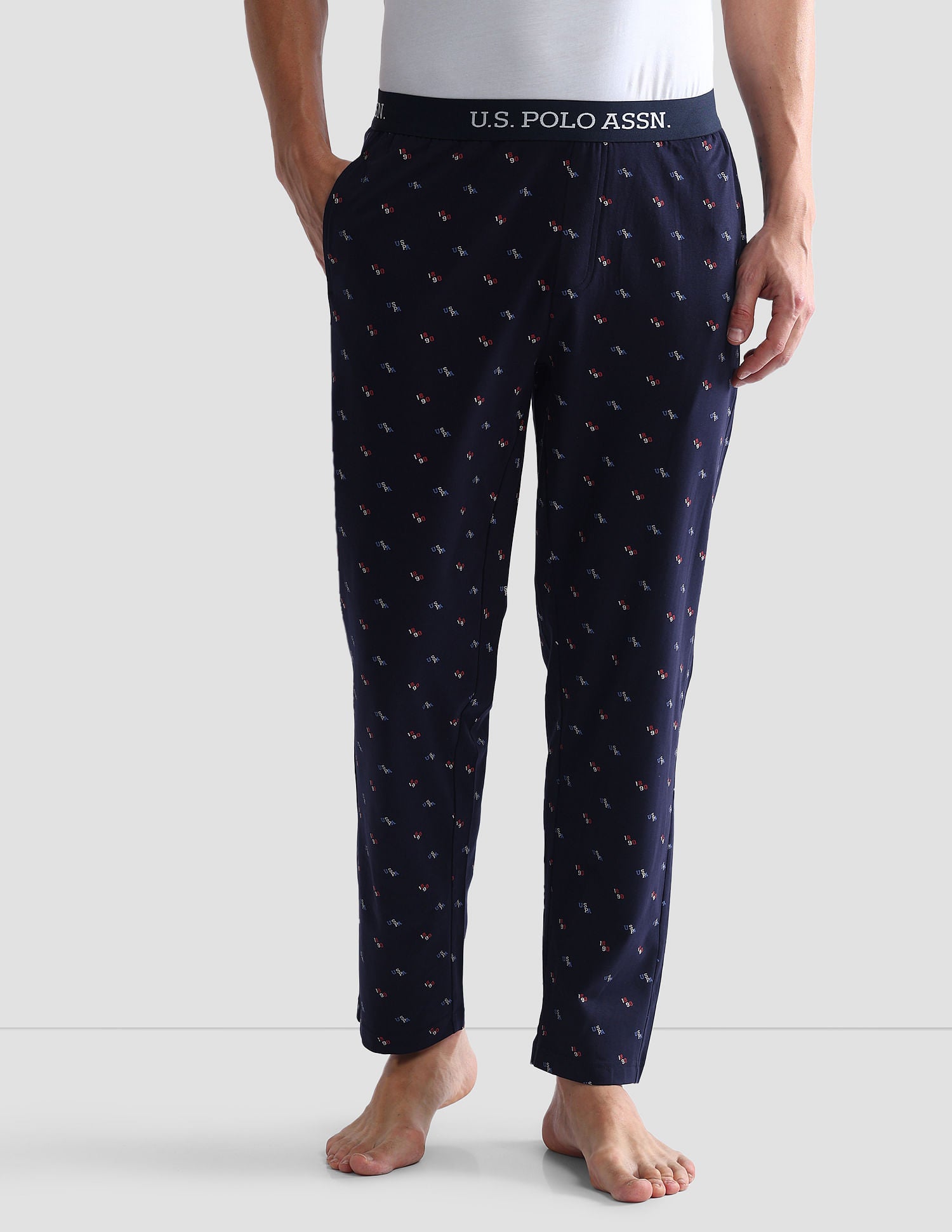 All Over Print OELP3 Lounge Pants - Pack Of 1 Navy - U.S. POLO ASSN. | Large