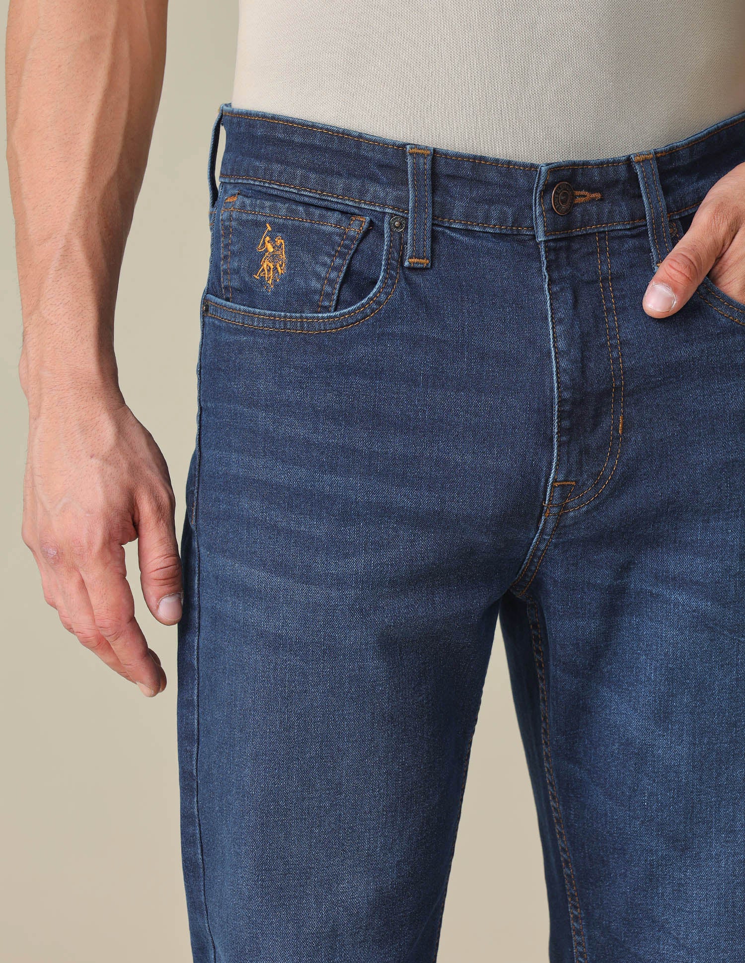 Harold Slim Straight Fit Blue Jeans Dark Indigo - U.S. POLO ASSN. | Large