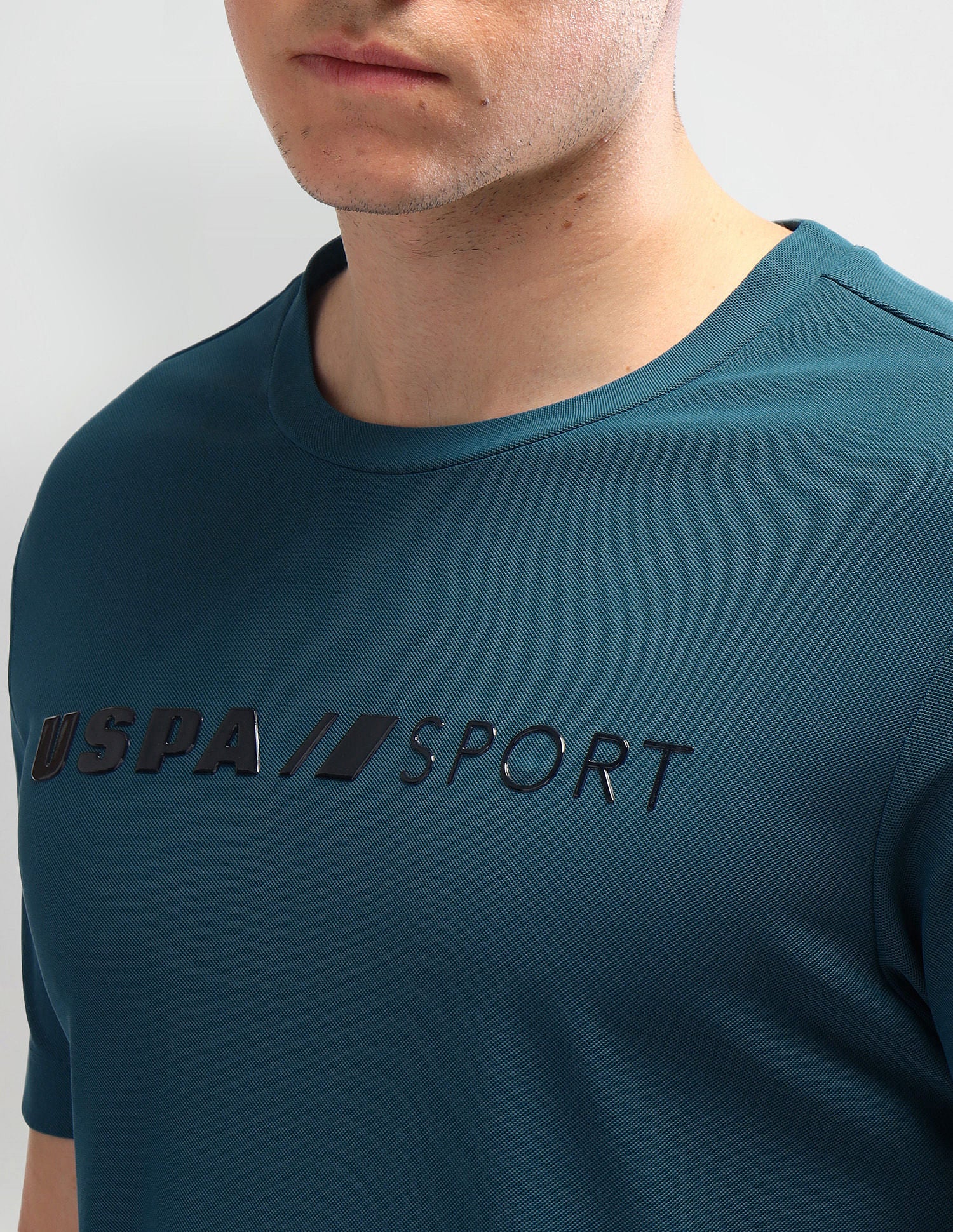 Slim Fit Brand Printed T-Shirt Teal - U.S. Polo Assn. India | Large