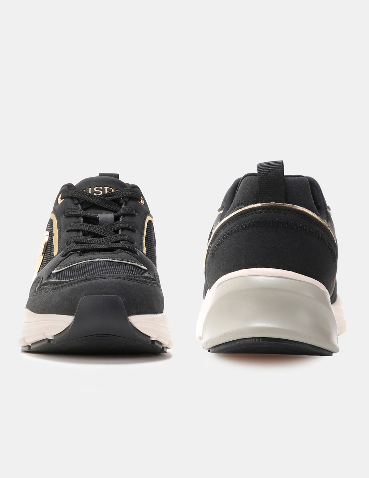 Women Lace Up Ginevra Sneakers Black - U.S. POLO ASSN. | Large