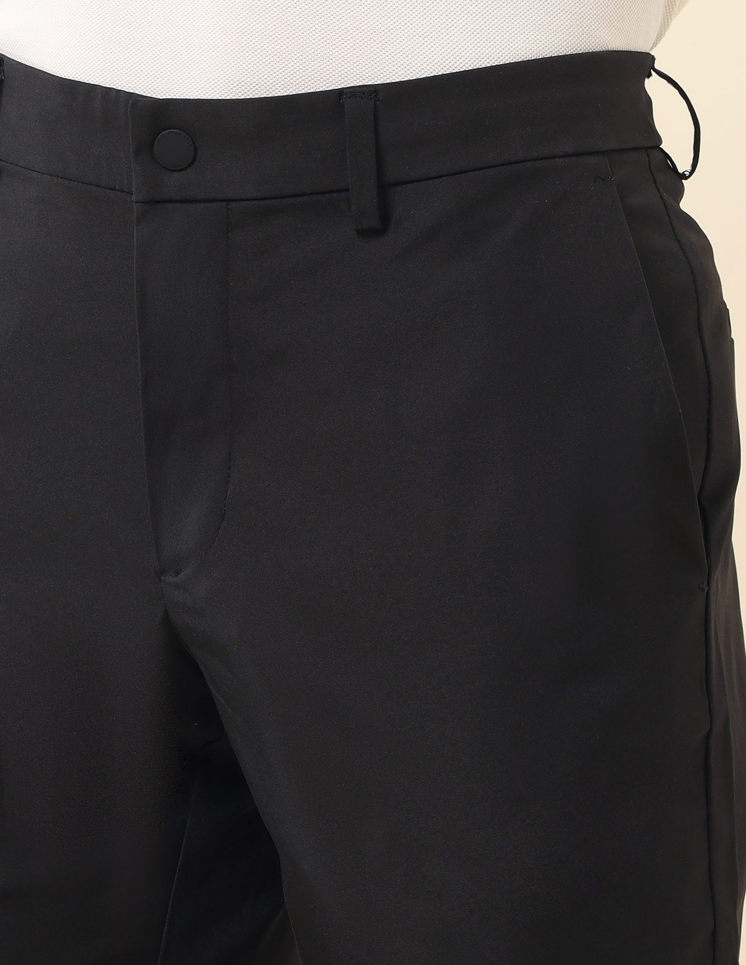Solid Denver Slim Fit Trousers Black - U.S. Polo Assn. India | Large