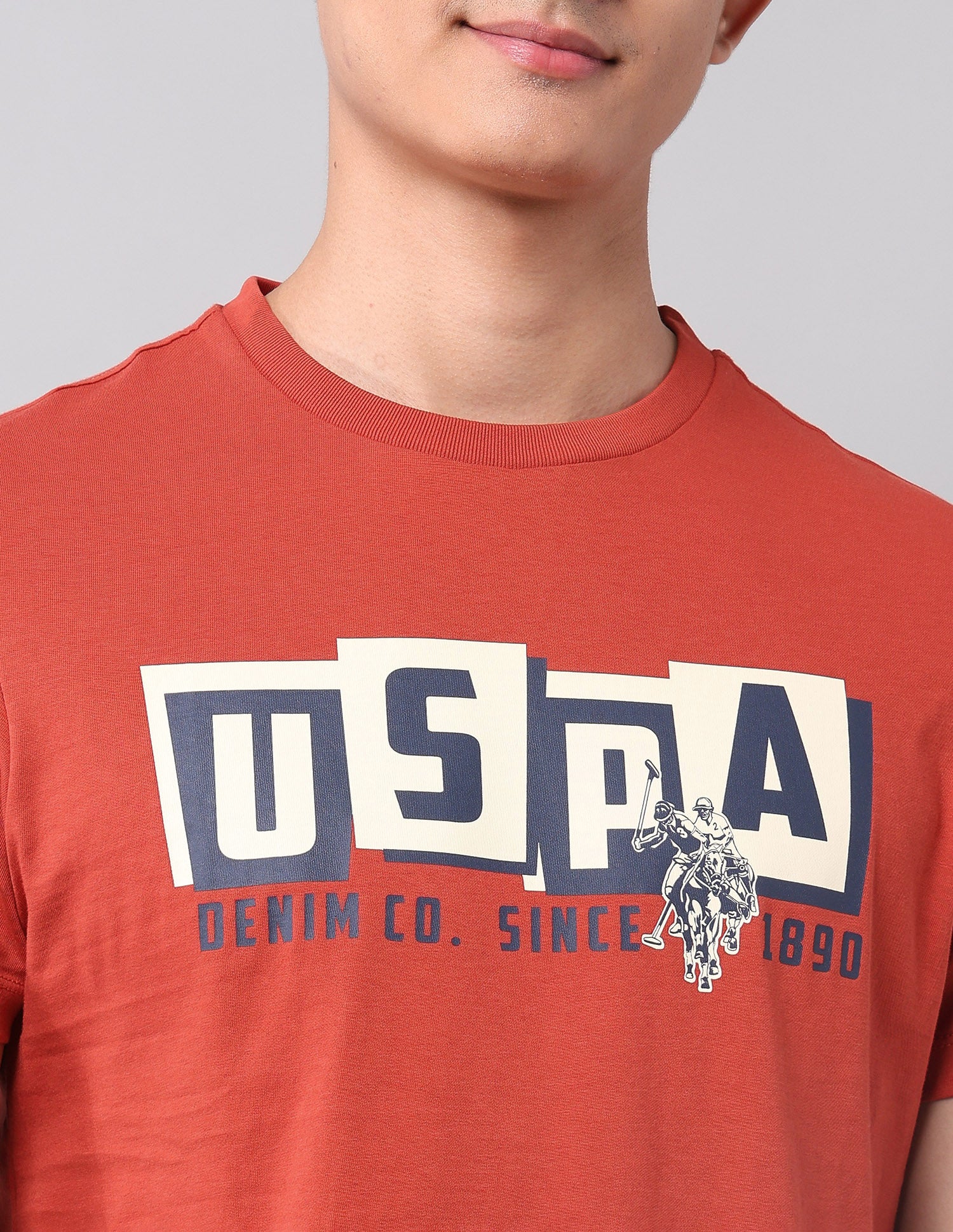 Brand Printed Muscle Fit T-Shirt Red - U.S. Polo Assn. India | Large