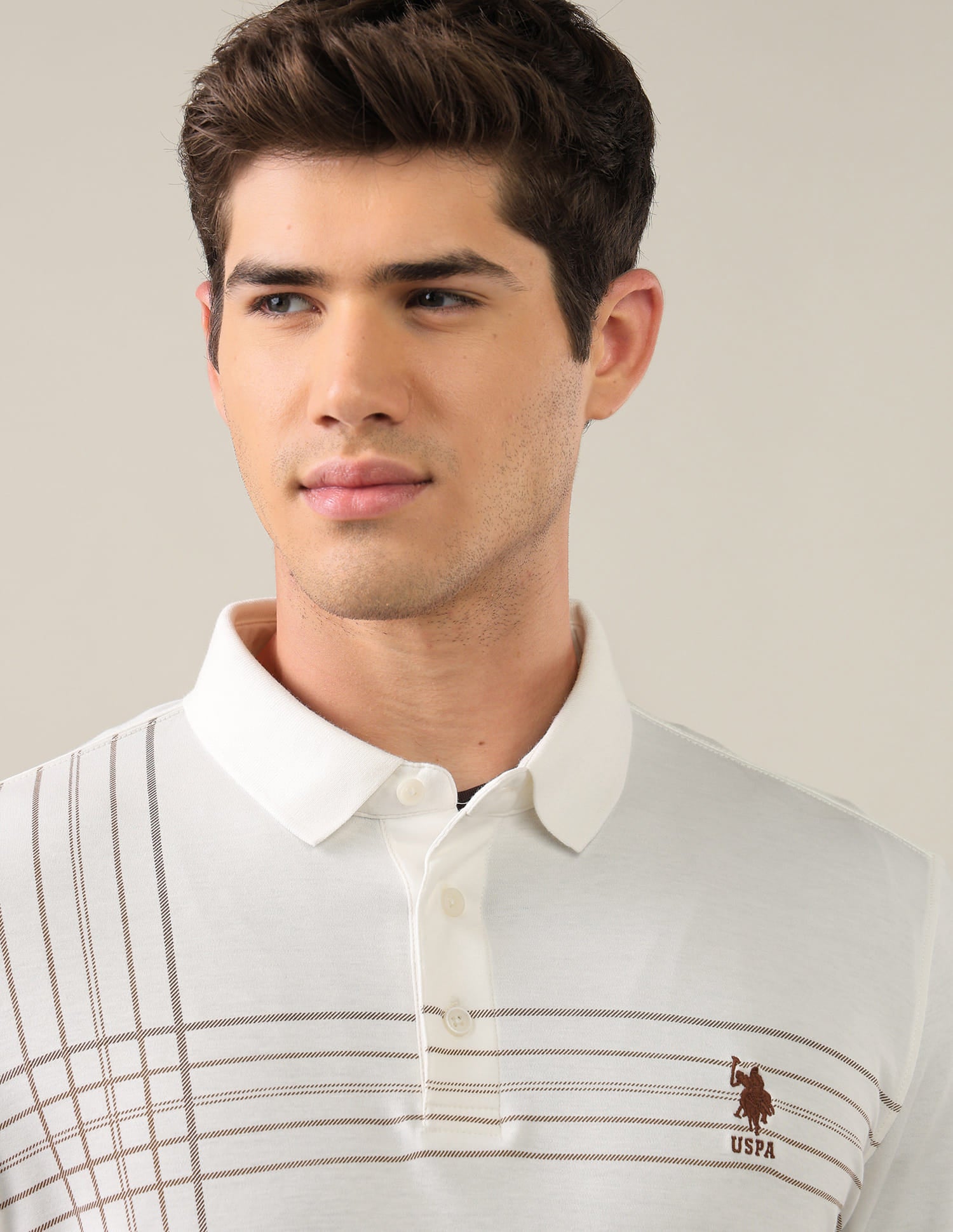 Solid Slim Fit Polo Shirt White - U.S. Polo Assn. India | Large