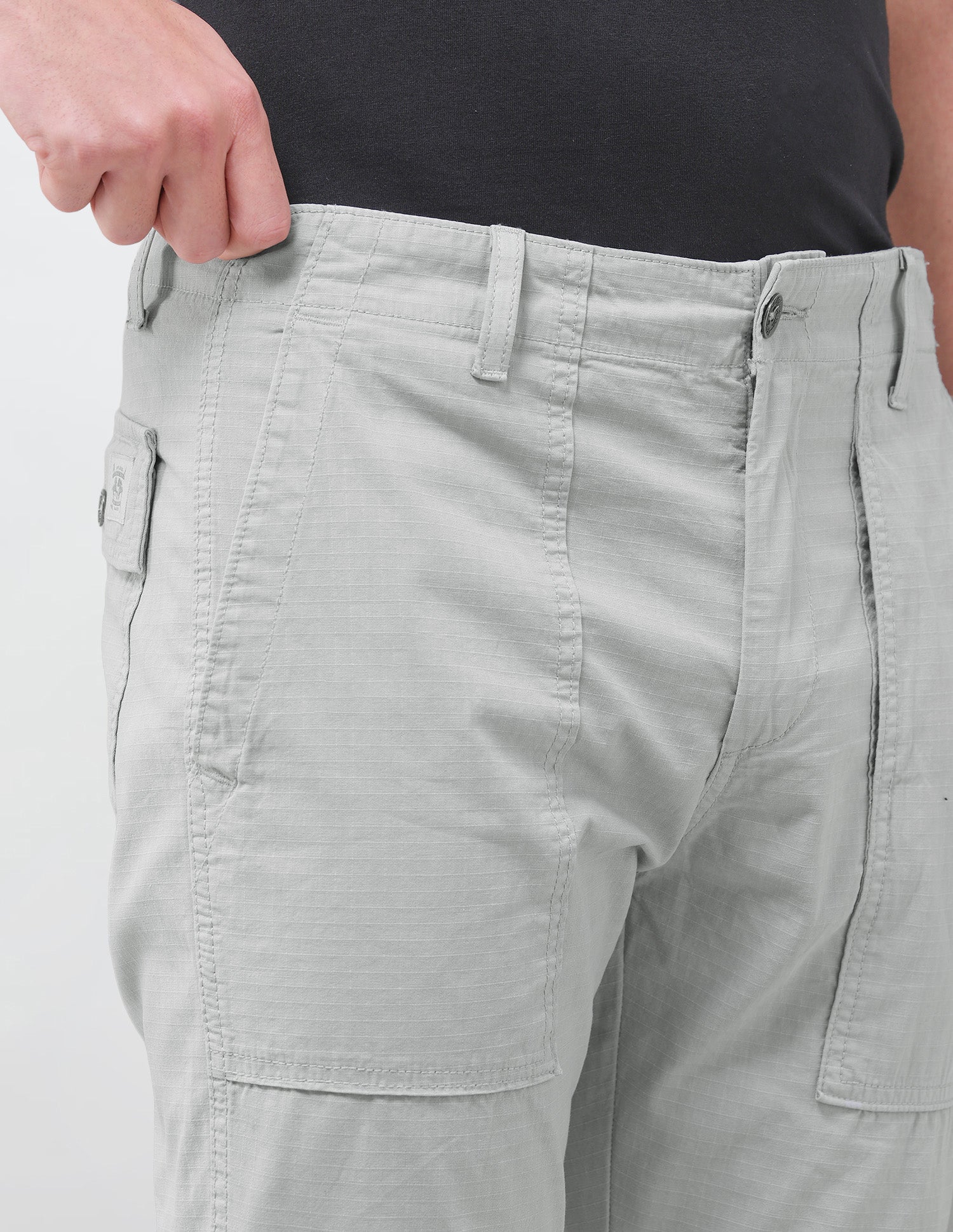 Harold Slim Straight Fit Mid Rise Trouser Light Grey - U.S. Polo Assn. India | Large