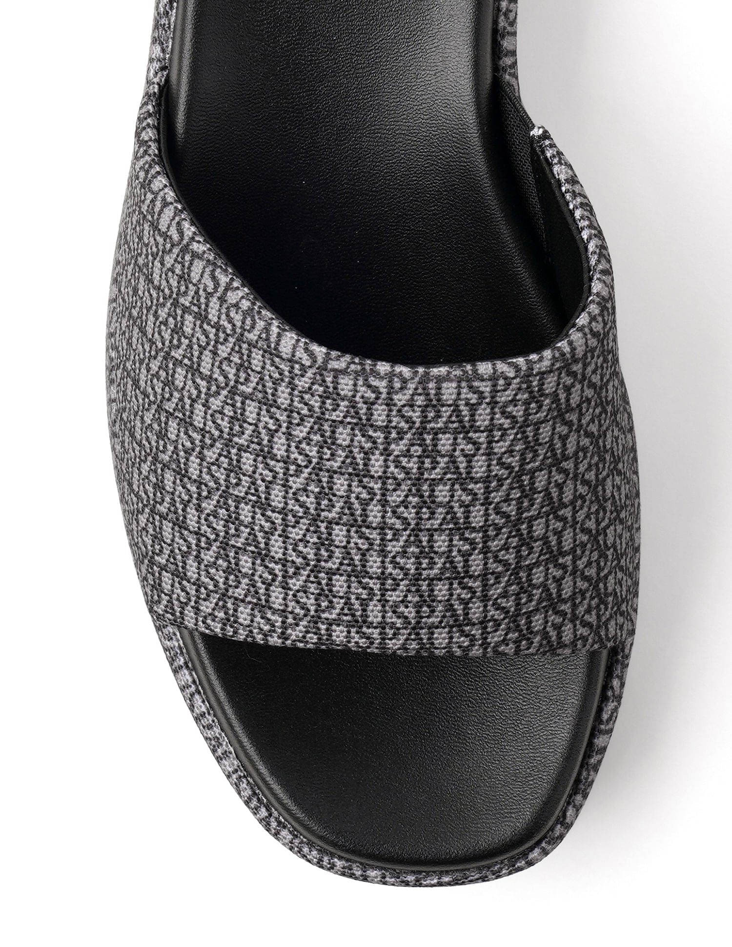 Women Open Toe Brand Print Savina Sandals Black - U.S. POLO ASSN. | Large