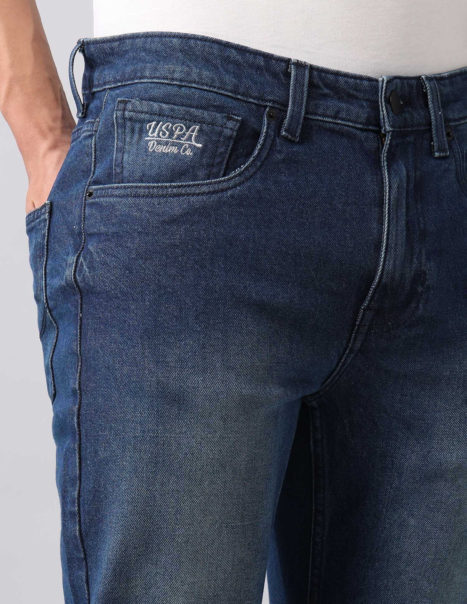 Cole Comfort Cropped Fit Blue Jeans Dark Blue - U.S. Polo Assn. India | Large