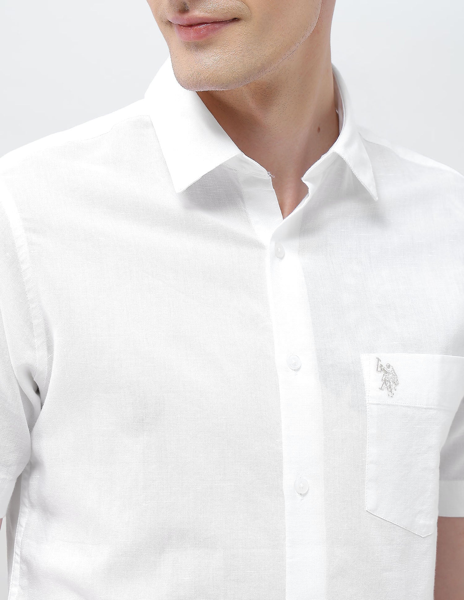 Solid Tailored Fit Shirt White - U.S. Polo Assn. India | Large