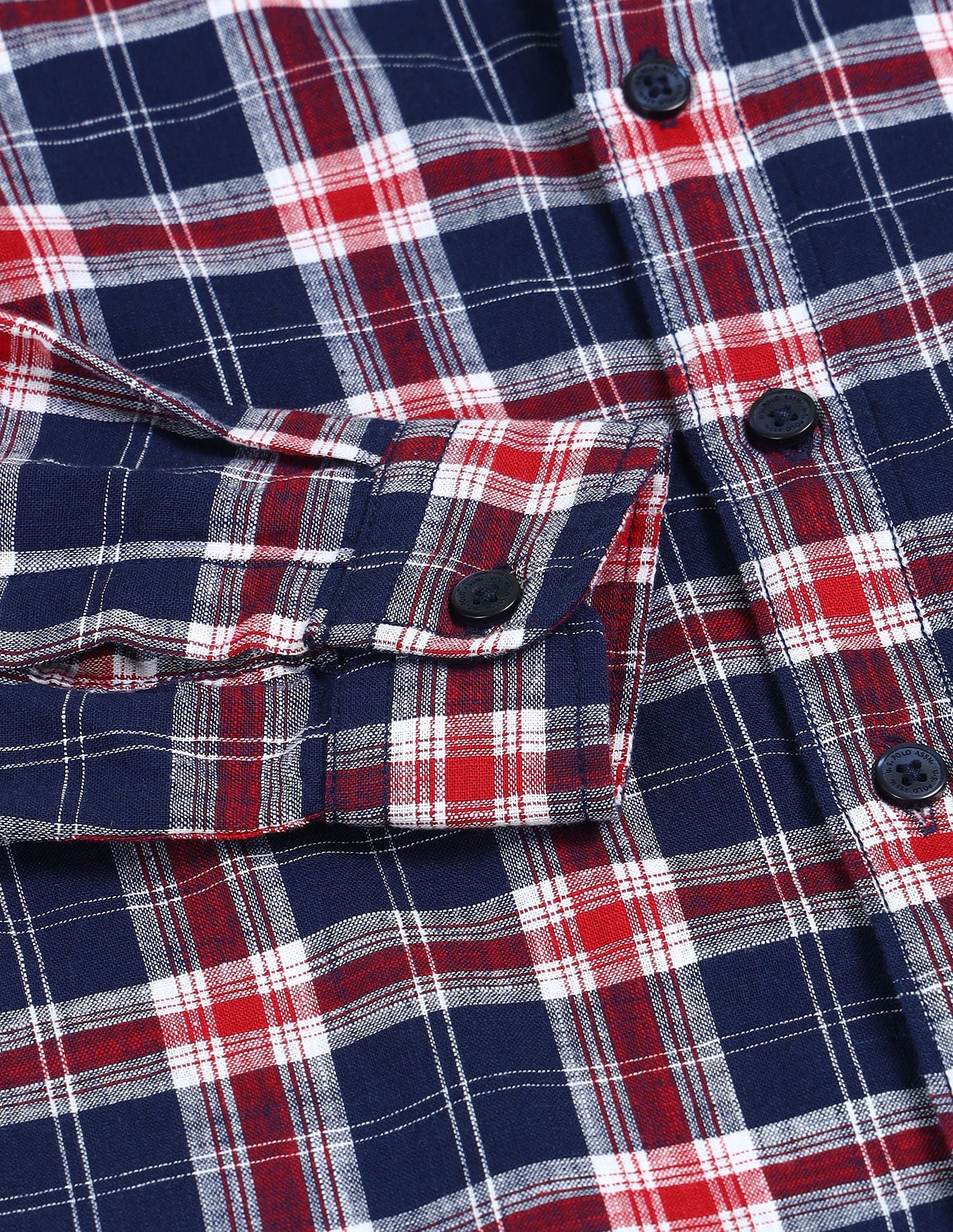 Dobby Regular Fit Checked Shirt Navy - U.S. POLO ASSN. | Large