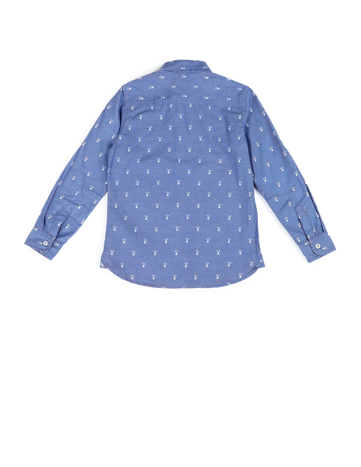 Boys All Over Printed Regular Fit Shirt Light Blue - U.S. Polo Assn. India | Large