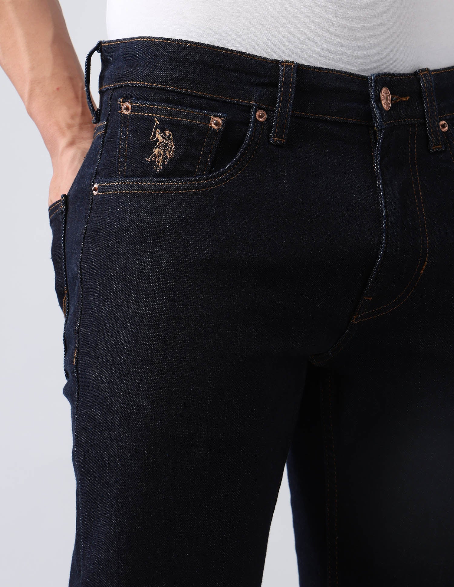 Harold Slim Straight Fit Blue Jeans Dark Wash - U.S. POLO ASSN. | Large