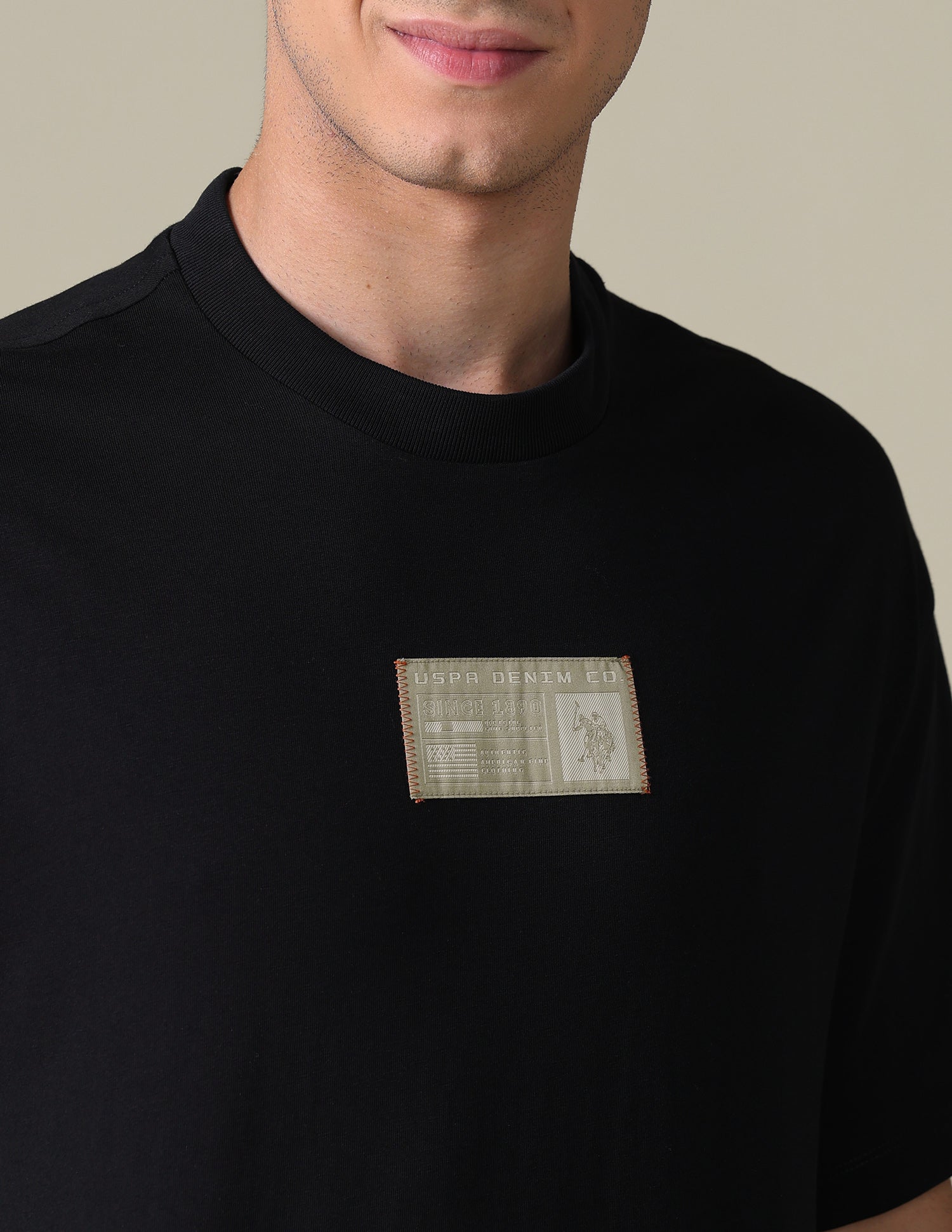 Relaxed Fit Solid T-Shirt Black - U.S. Polo Assn. India | Large