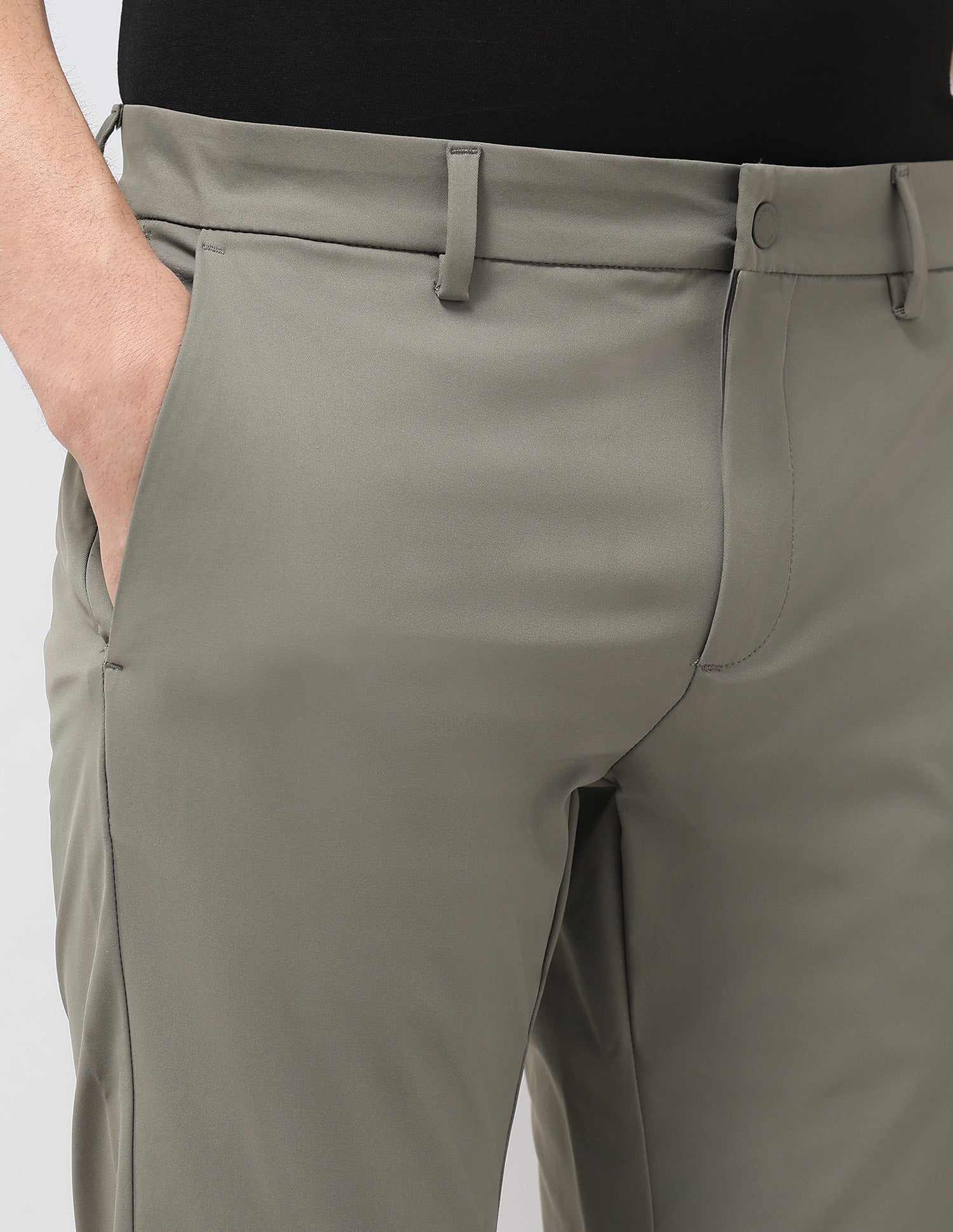 Austin Slim Fit Satin Trousers Sage - U.S. POLO ASSN. | Large