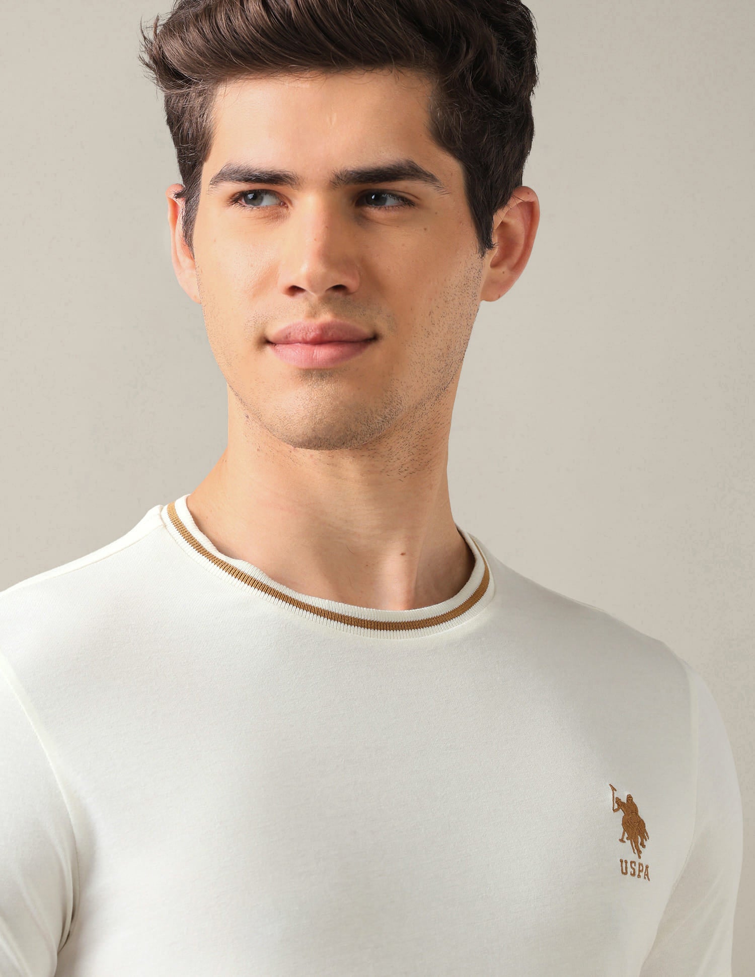Solid Regular Fit T-Shirt White - U.S. Polo Assn. India | Large