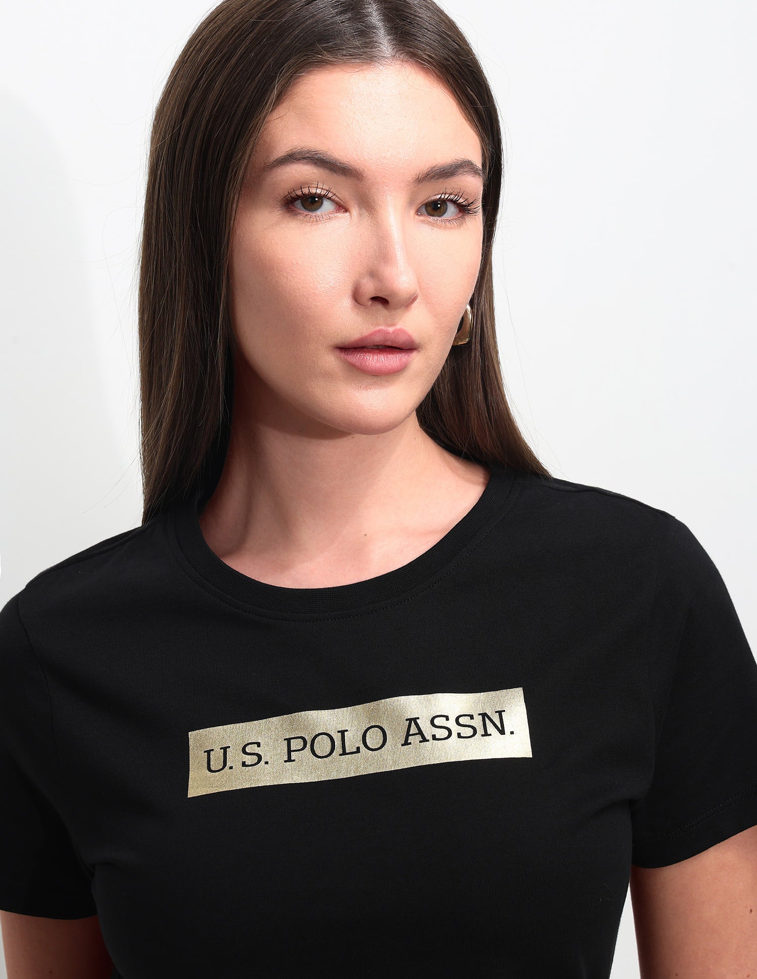 Regular Fit Brand Printed T-Shirt Black - U.S. Polo Assn. India | Large