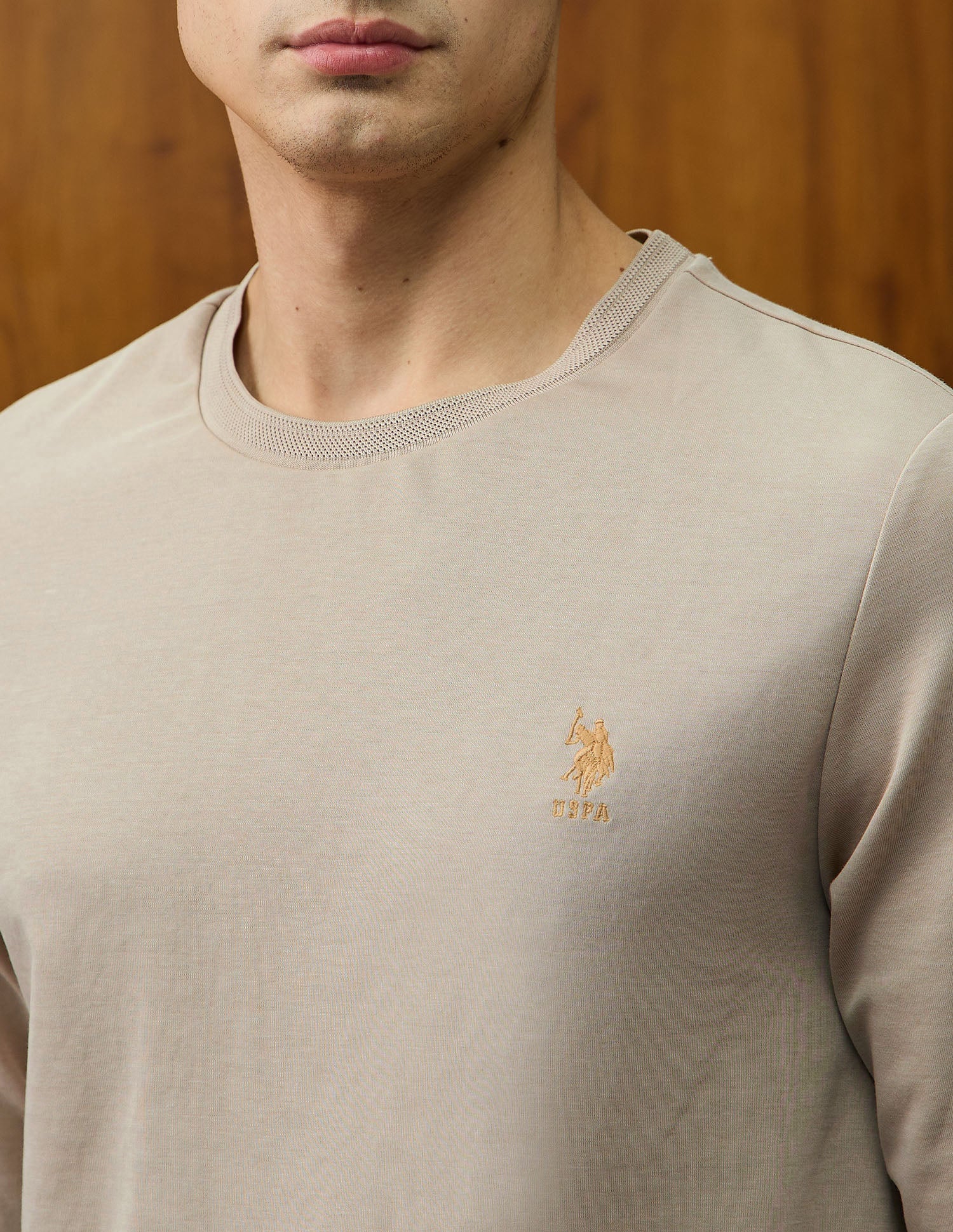 Solid Varsity Theatre T-Shirt Beige - U.S. POLO ASSN. | Large