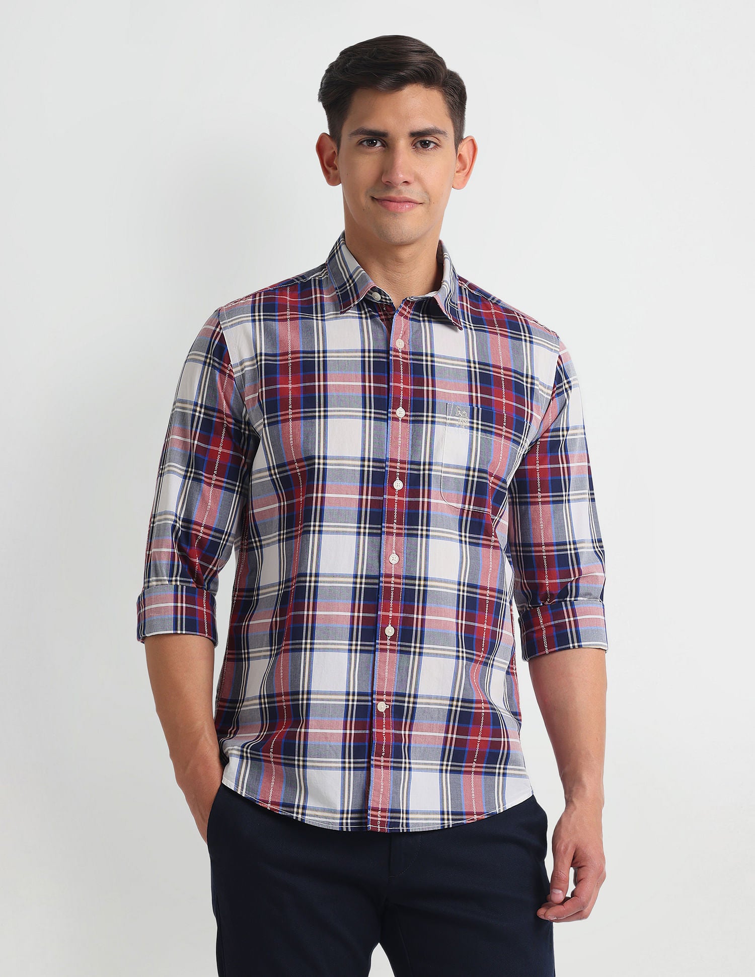 Tartan Check Slim Shirt Red - U.S. Polo Assn. India | Large