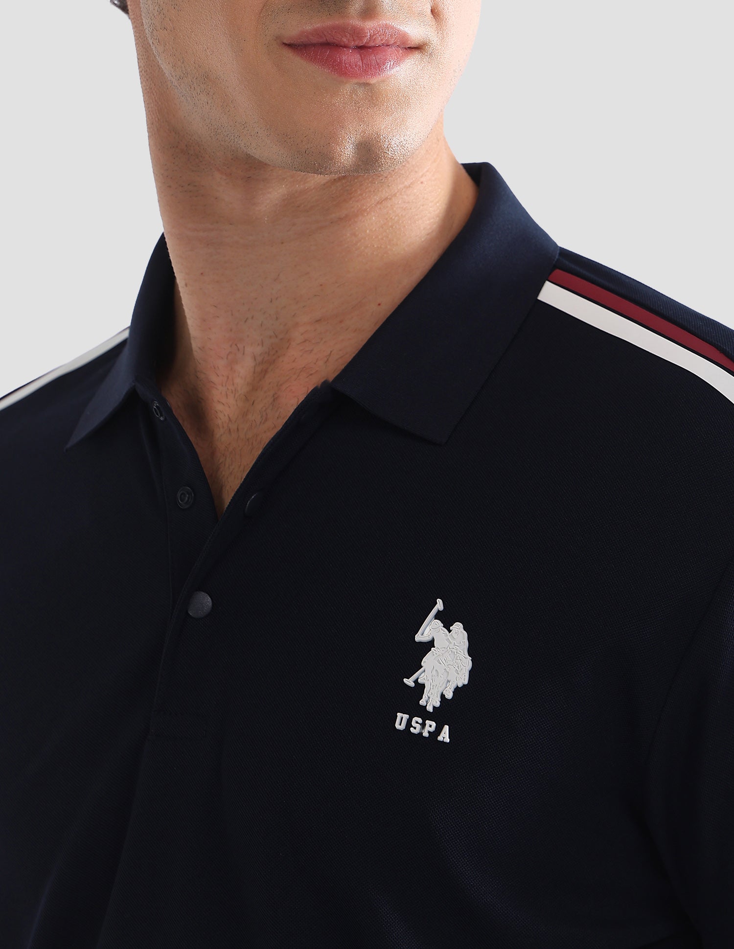 Solid Slim Fit Active Polo Shirt Navy - U.S. Polo Assn. India | Large