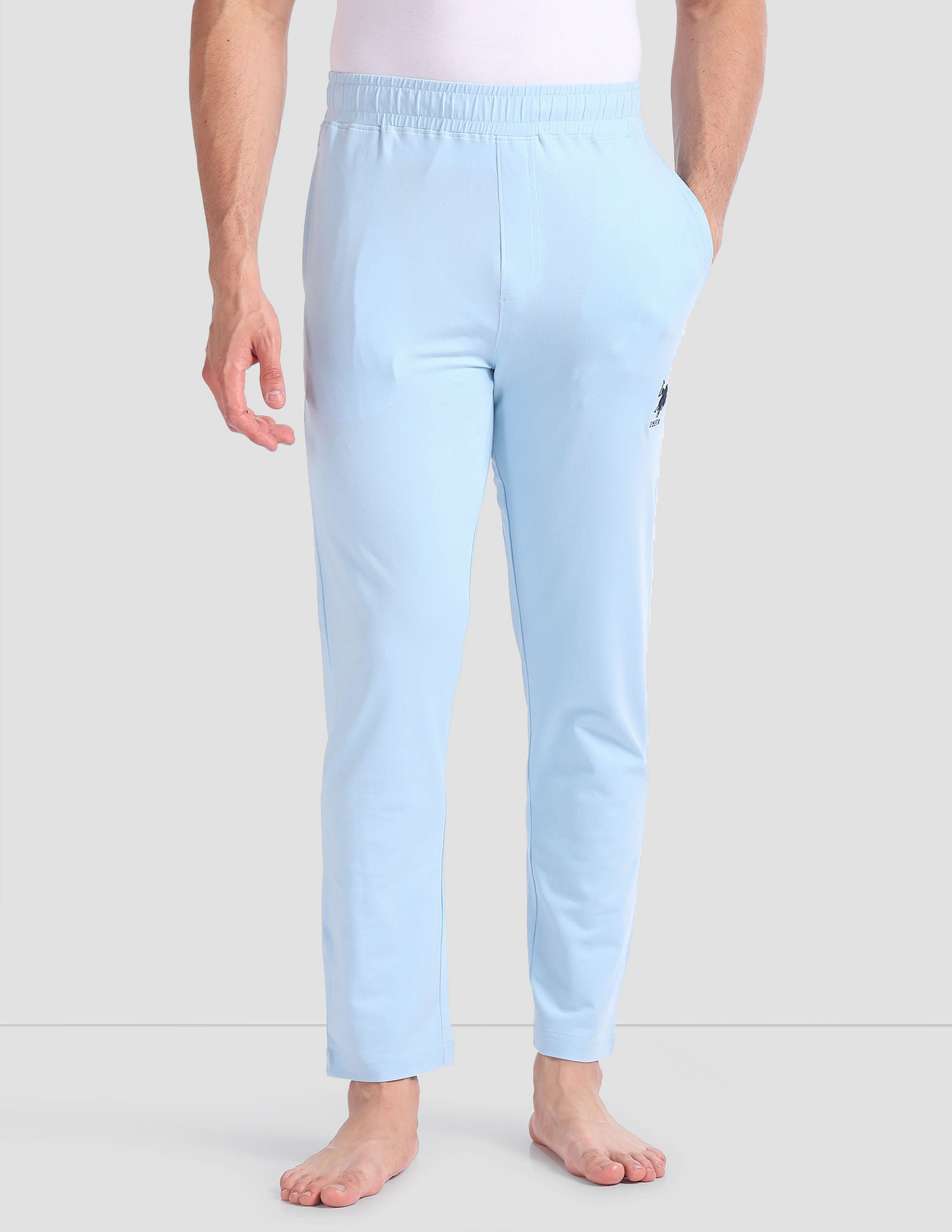 Cotton Stretch OELP1 Lounge Track Pants - Pack Of 1 Sky Blue - U.S. POLO ASSN. | Large