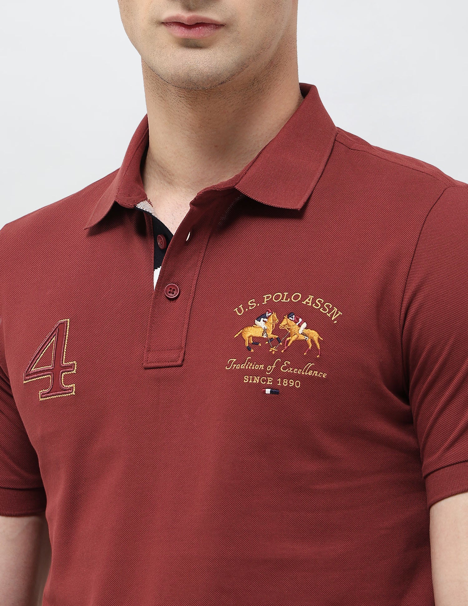 Numeric Brand Embroidered Regular Fit Polo Shirt Maroon - U.S. POLO ASSN. | Large
